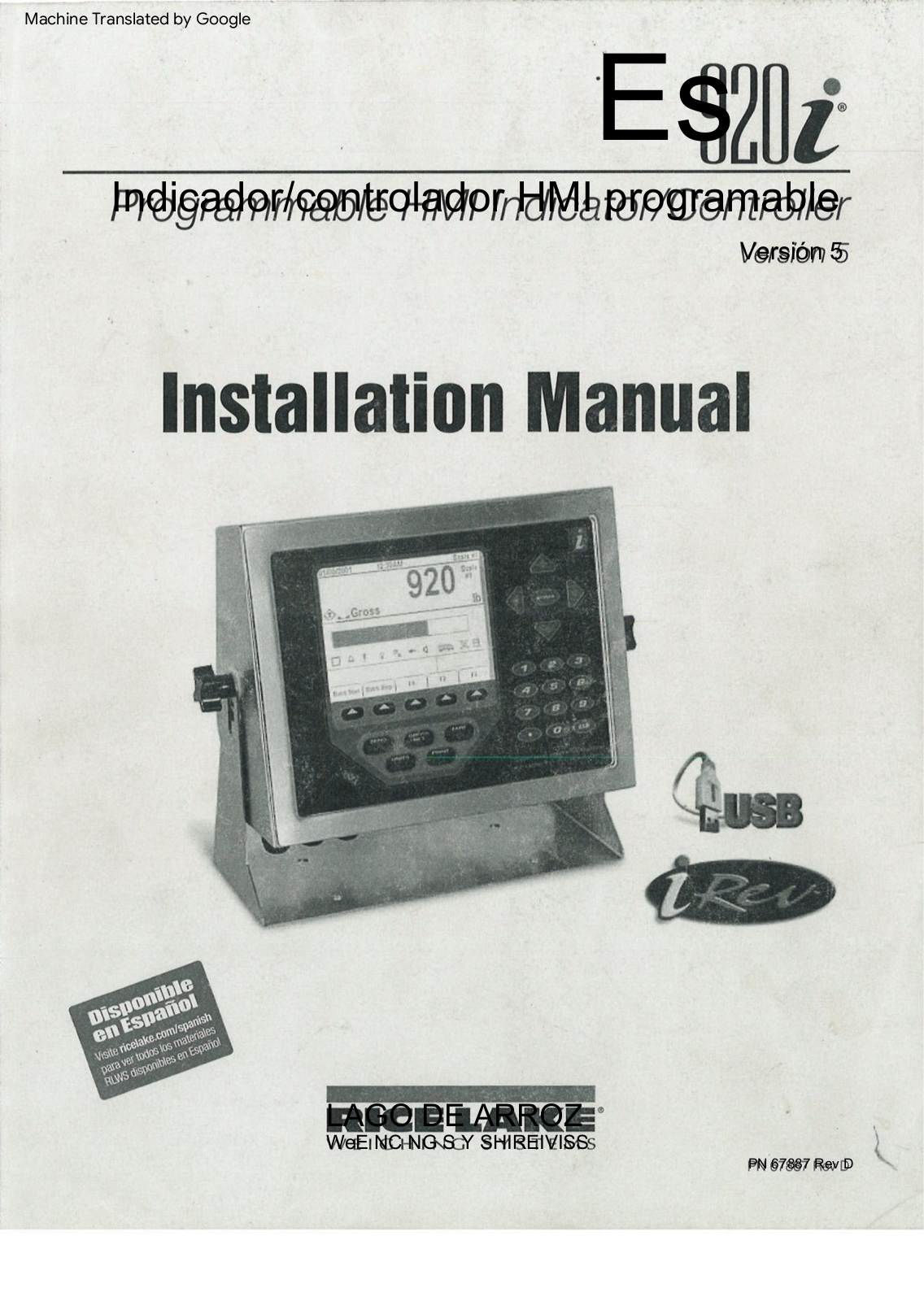 universidad ES 920 i Installation Manual