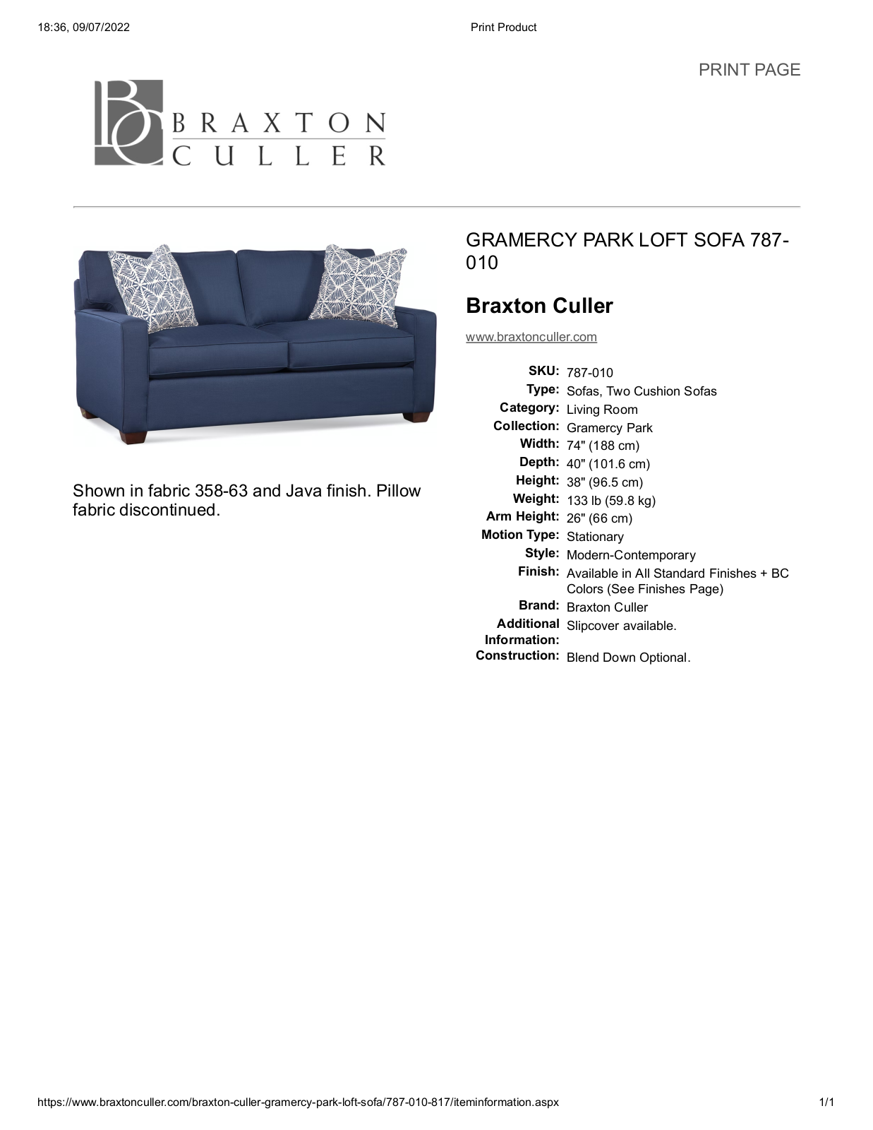 Braxton Culler BXCM4260 Specifications - ManualMachine.com