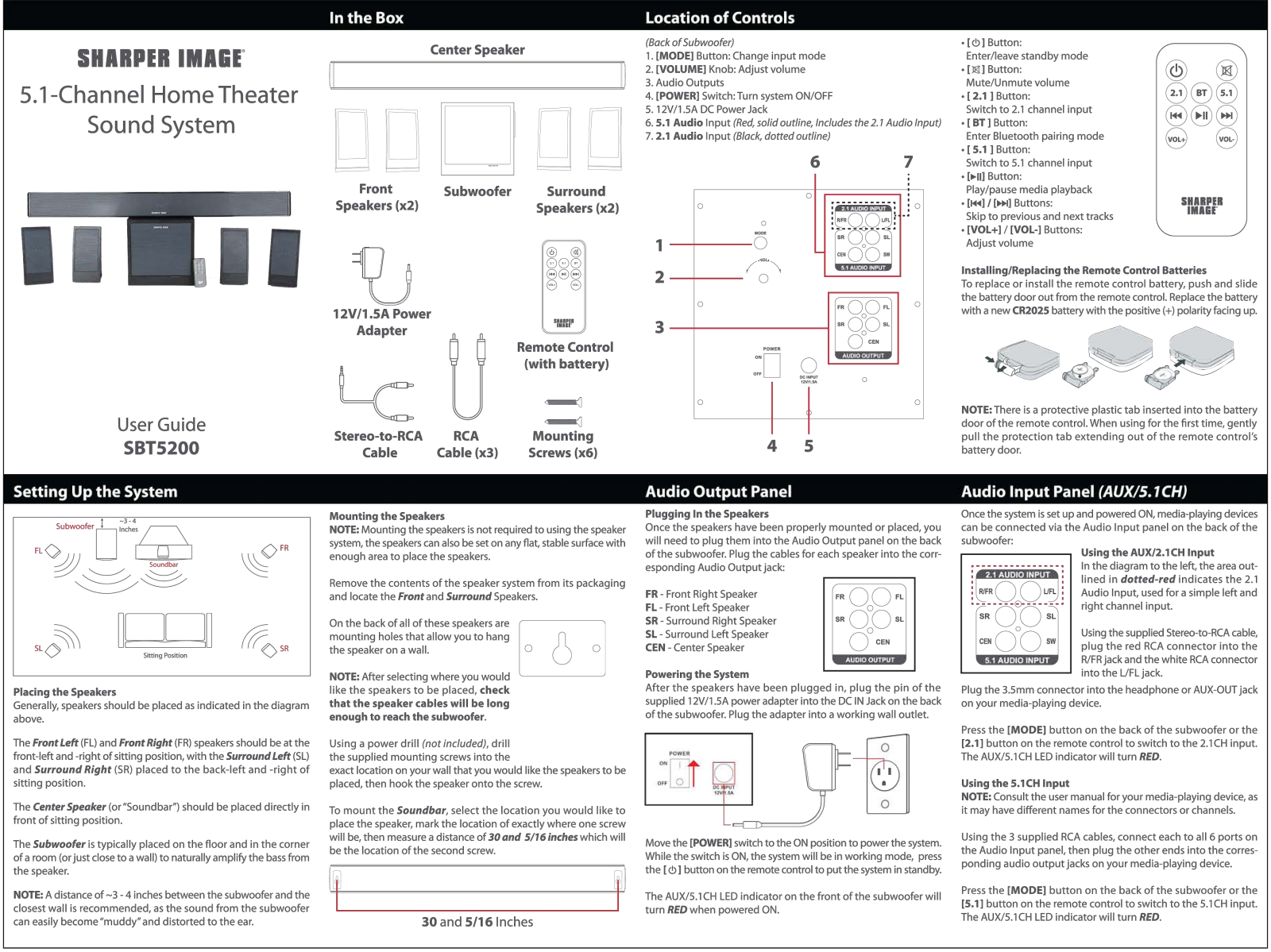 Sharper image SBT5200 User Manual