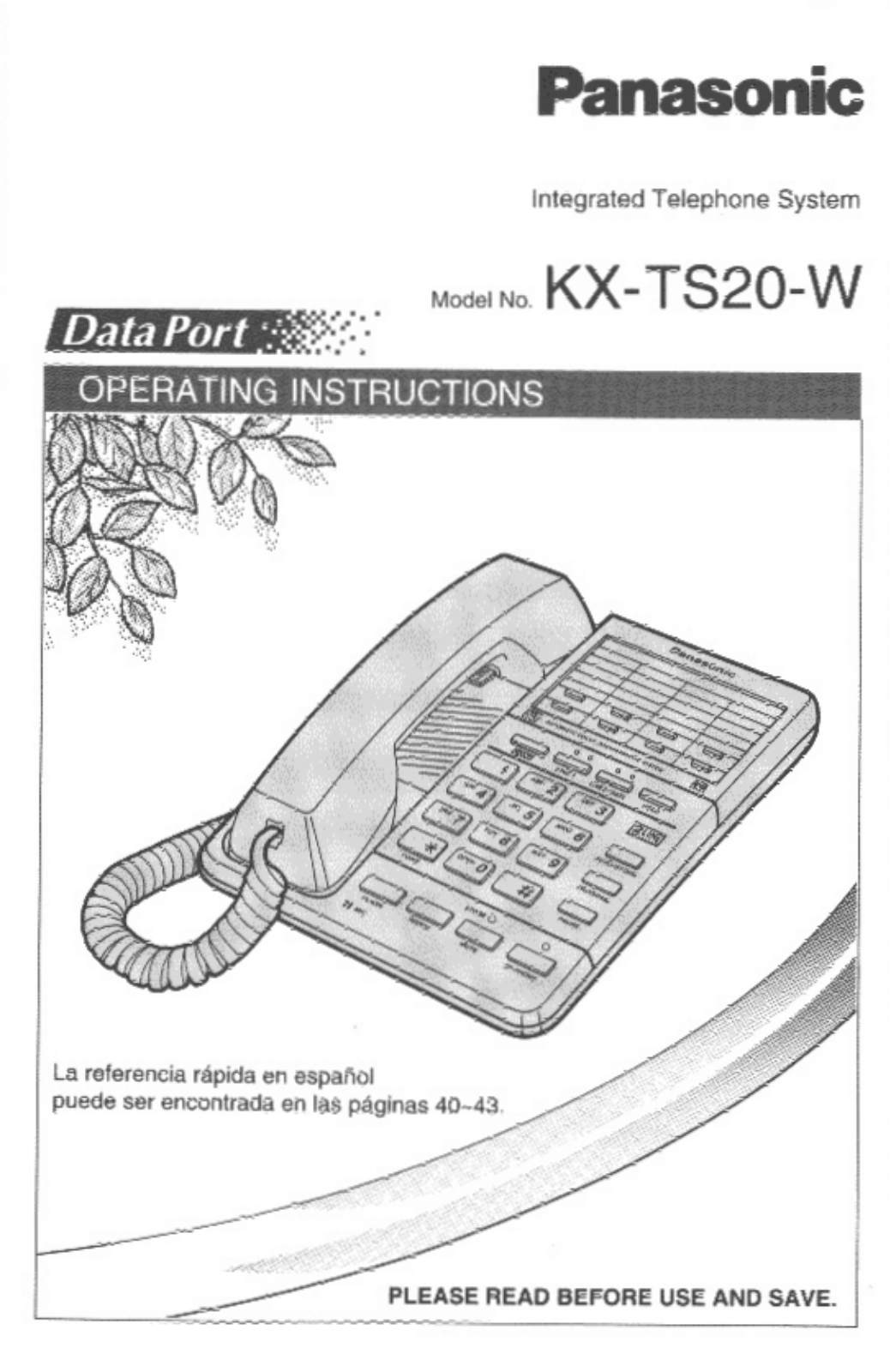 Panasonic KX-TS20W User Manual