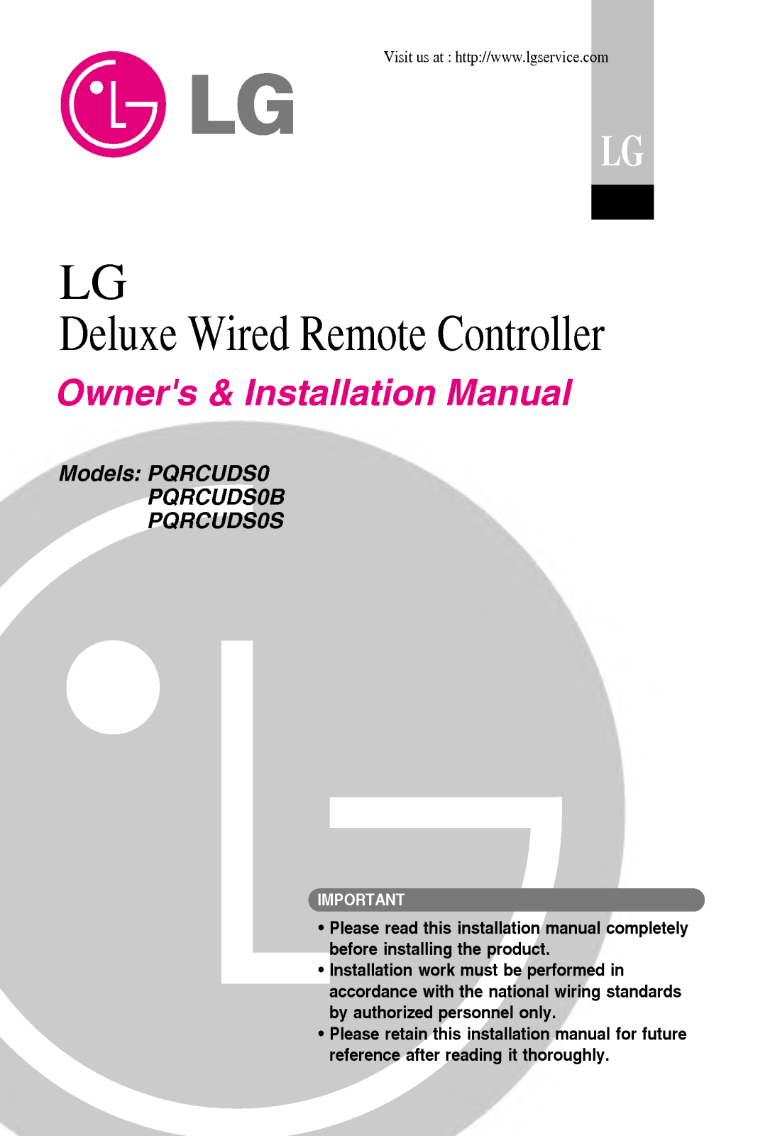 LG PQRCUDS0 User Manual