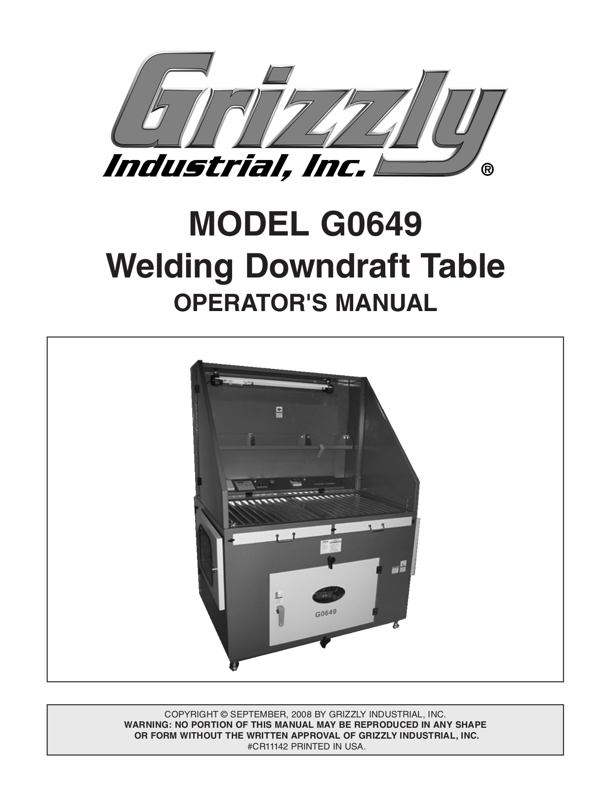 Grizzly G0649 User Manual