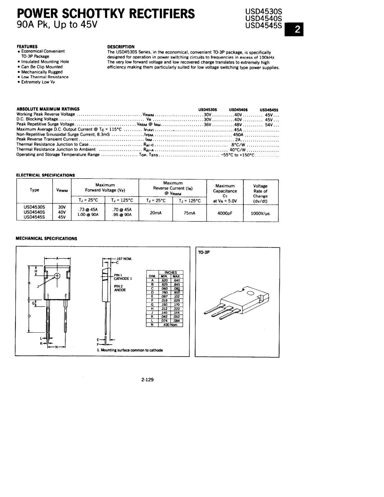 Microsemi USD4545S, USD4540S, USD4530S Datasheet