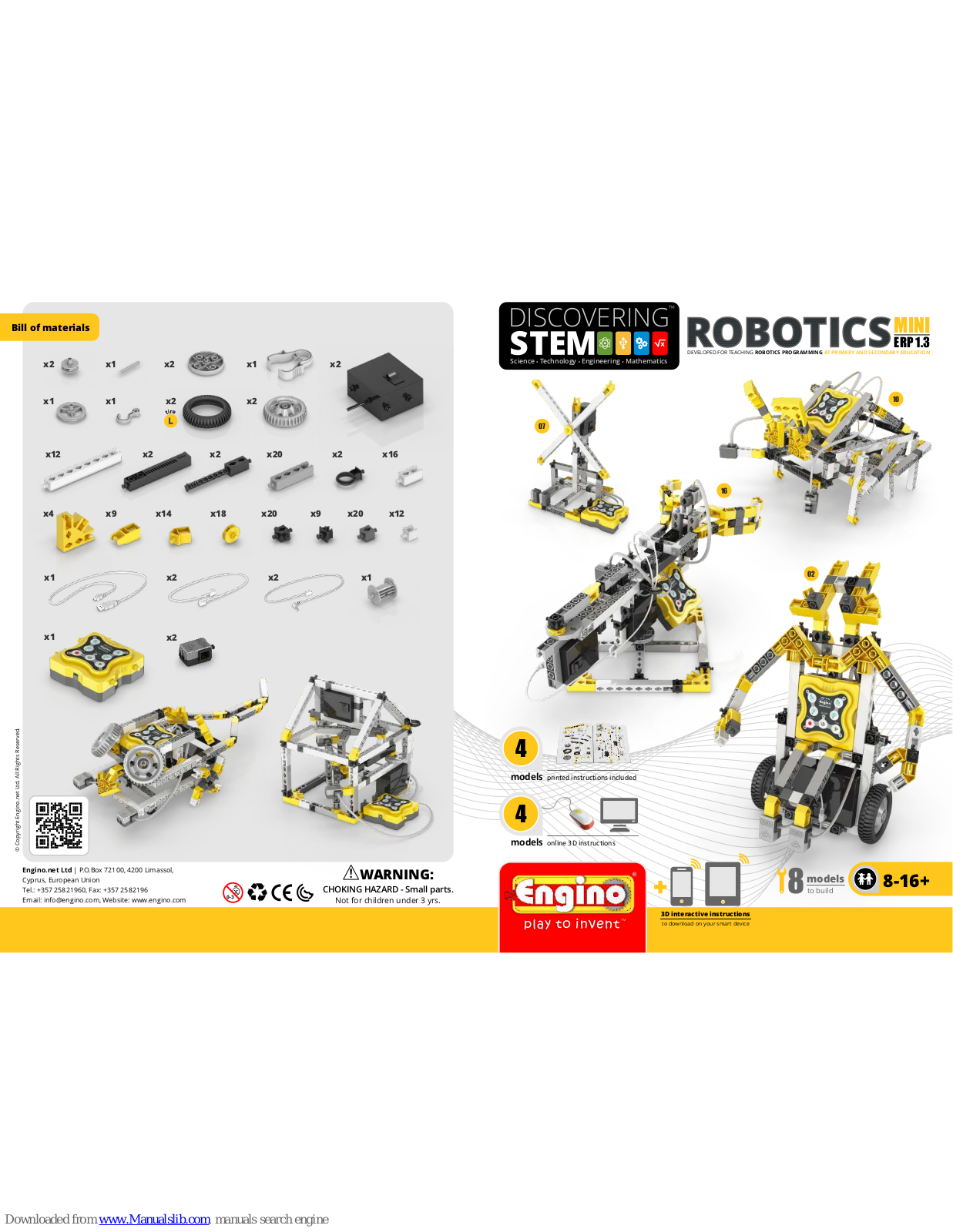 ENGINO Discovering STEM Robotics Mini ERP 1.3 Instruction Book