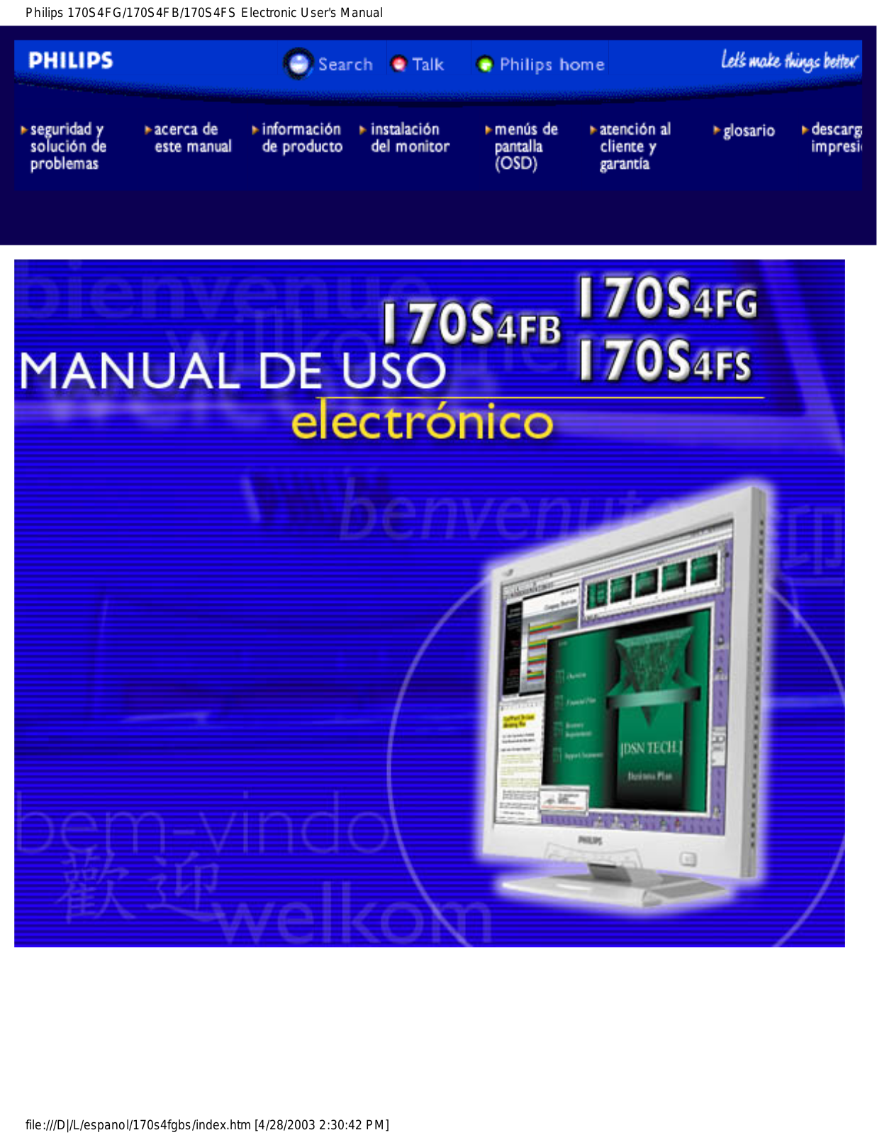 Philips 170S4 User Manual