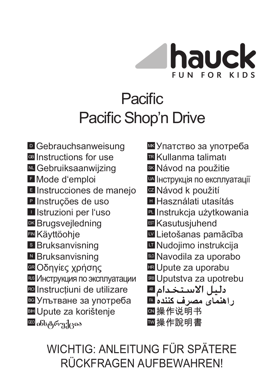 Hauck Pacific User Manual