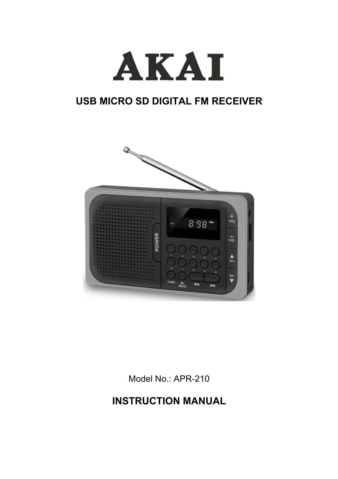 AKAI APR-210 User Manual