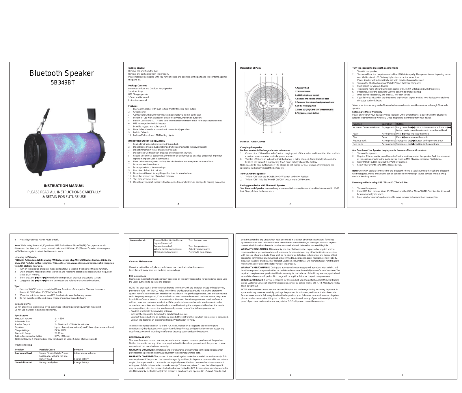 Eurosun 5B349BT 2 User Manual