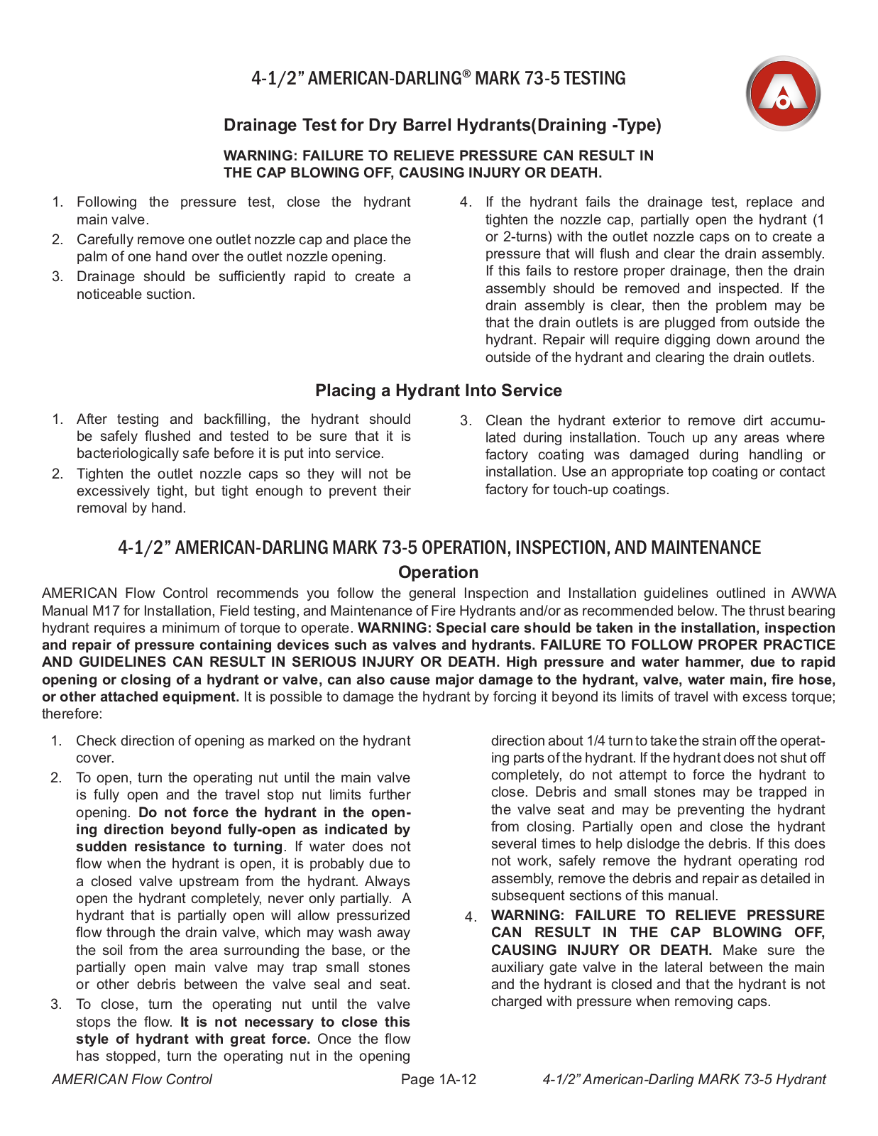 American Flow Control 73-5 User Manual - ManualMachine.com