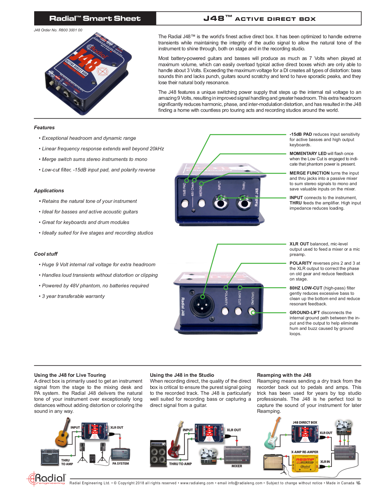 Radial Engineering J48 User Manual