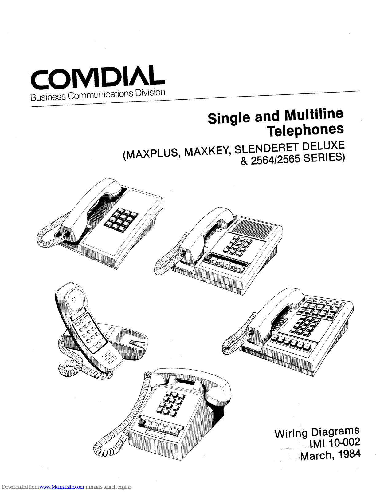 Comdial SLENDERET DELUXE, MAXKEY Wiring Diagrams - ManualMachine.com