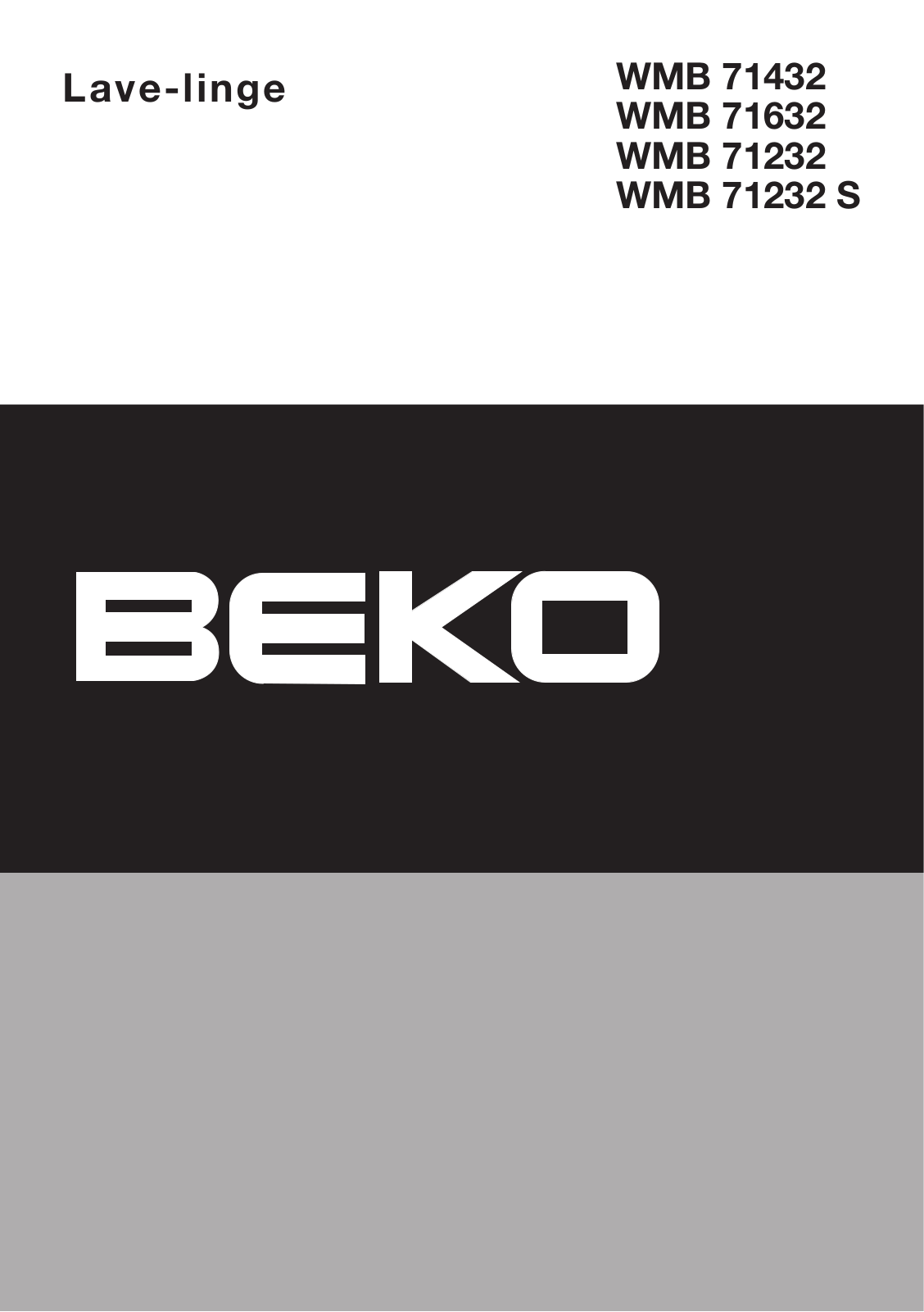 BEKO WMB71232 User Manual