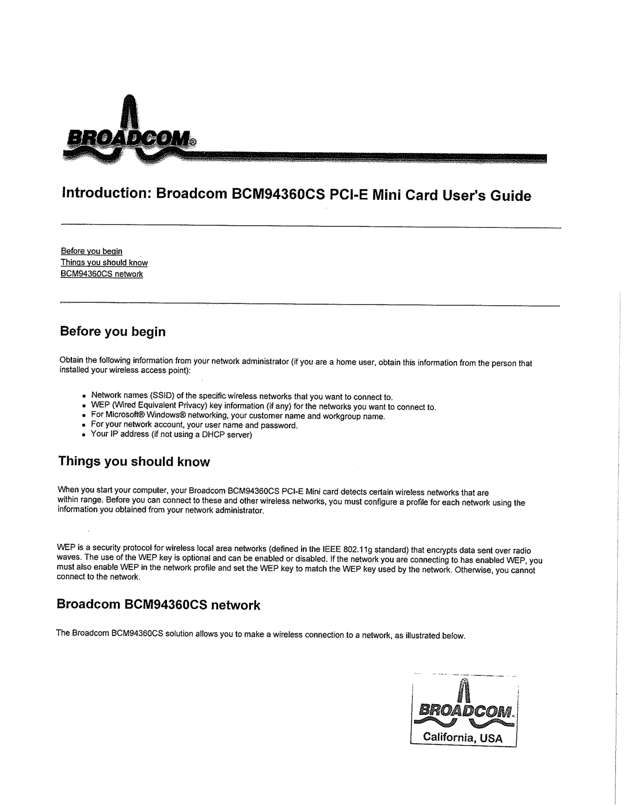 Broadcom BRCM1069 User Manual