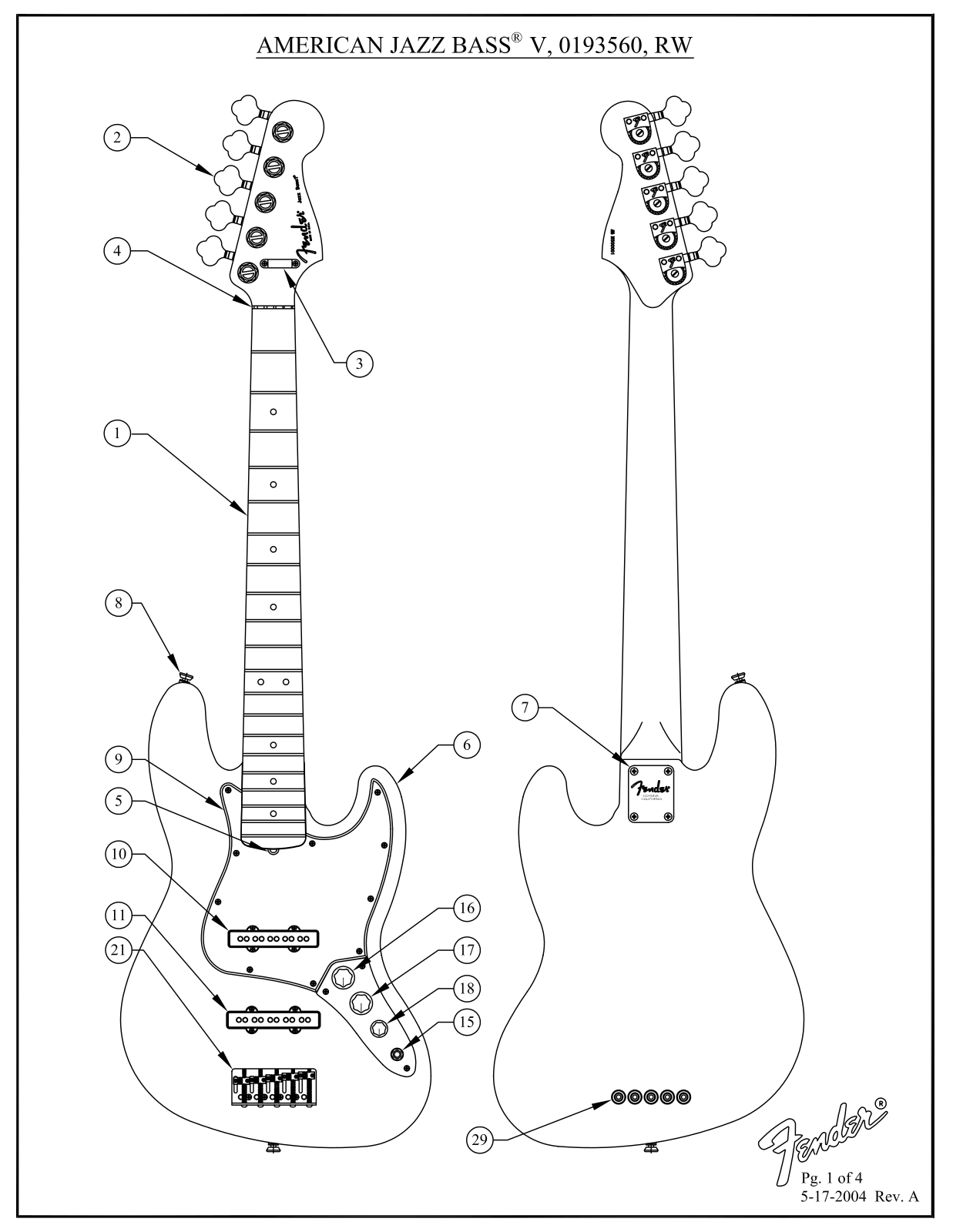 Fender American-Jazz-Bass-V Service Manual