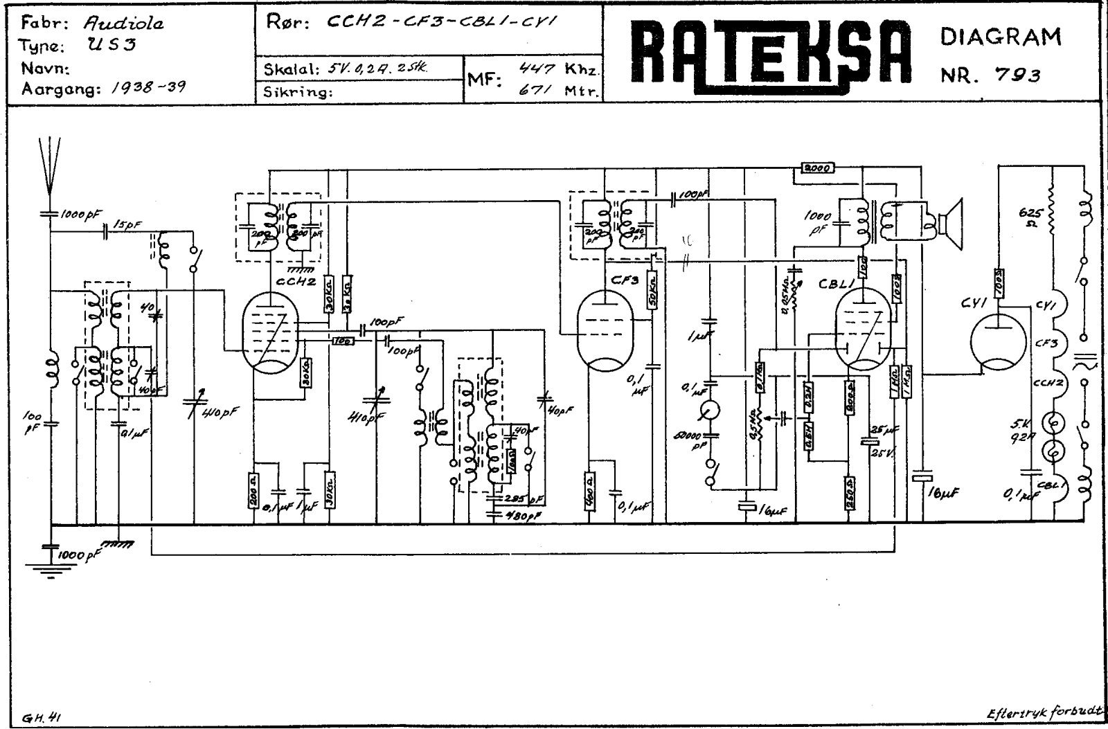 Audiola US3 Schematic