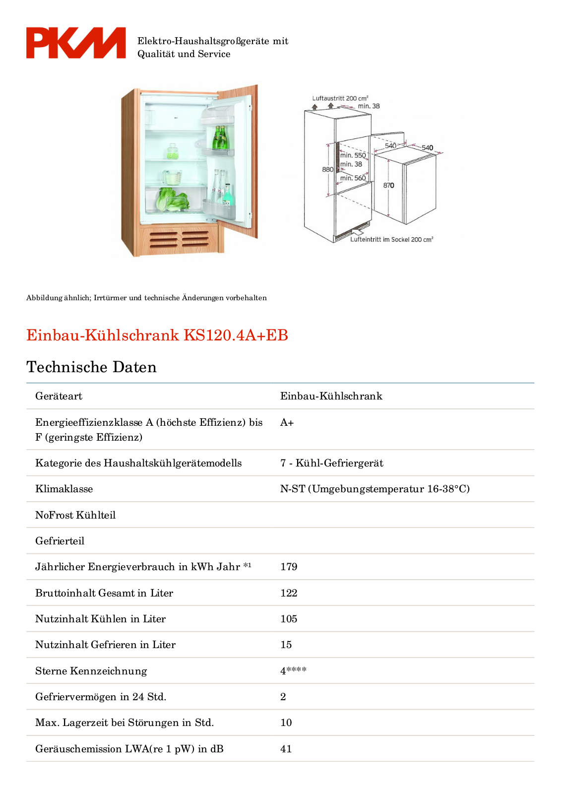 PKM KS120.4A+EB User Manual