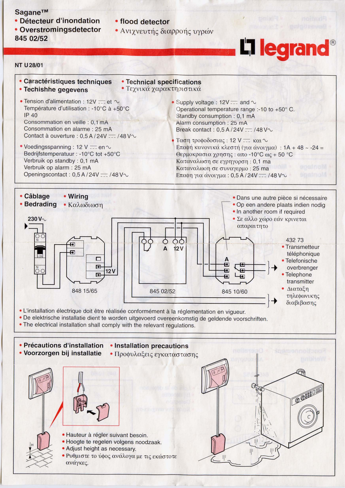 LEGRAND 845 02, 845 52 User Manual