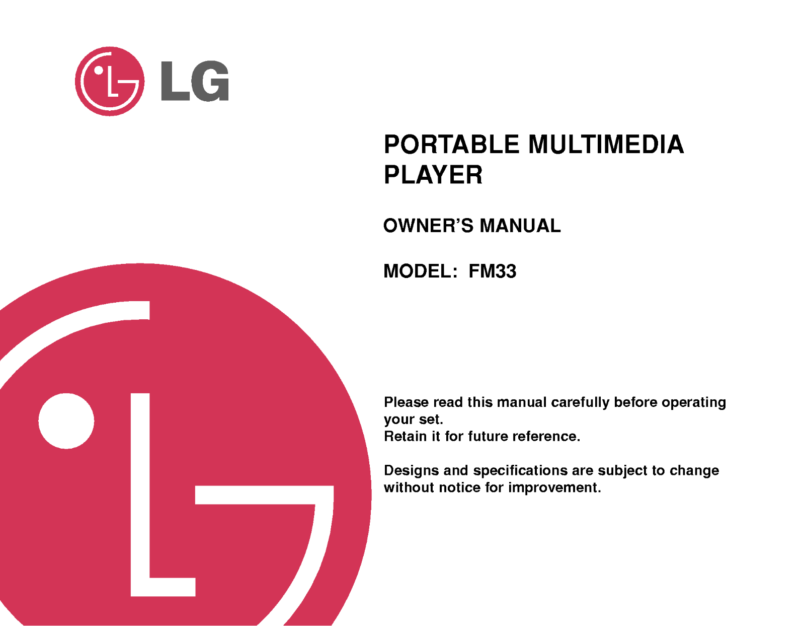 LG MF-FM33E2K, MF-FM33E1K User Manual