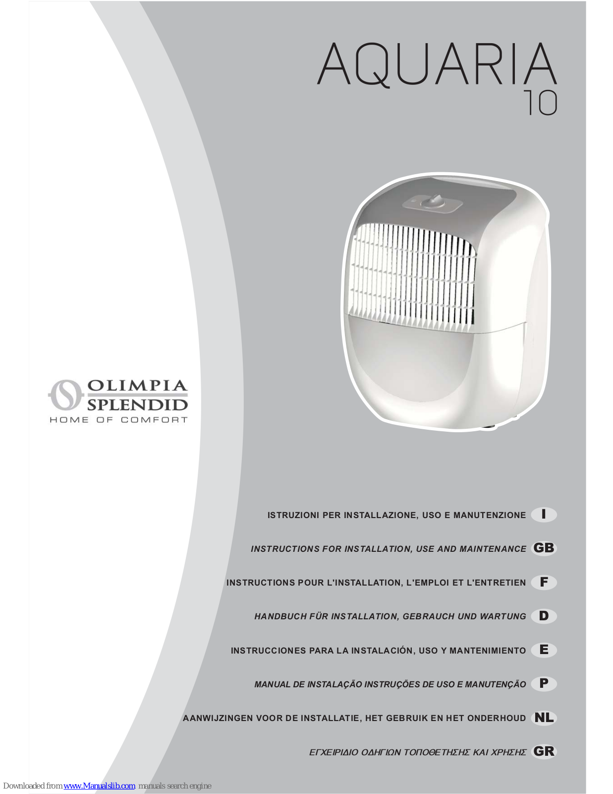 Olimpia splendid AQUARIA 10 Maintenance Manual