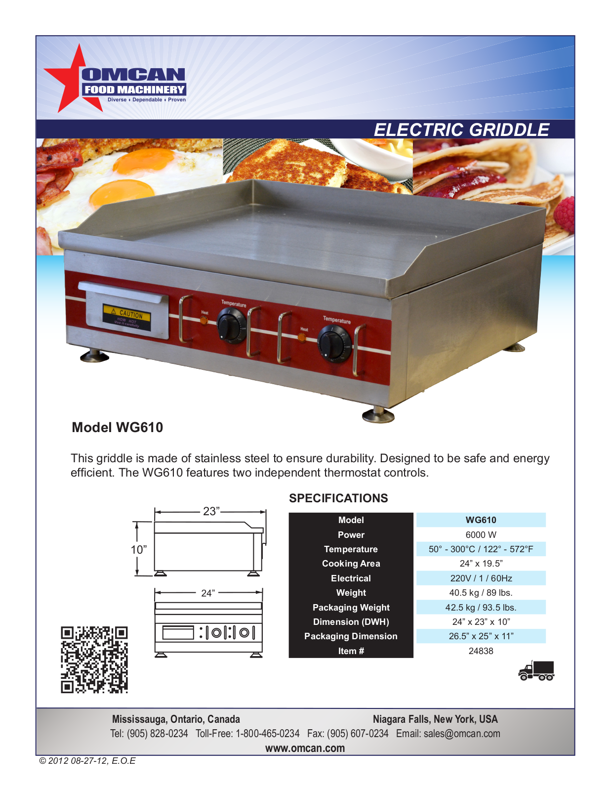 Omcan Food Machinery WG610 User Manual