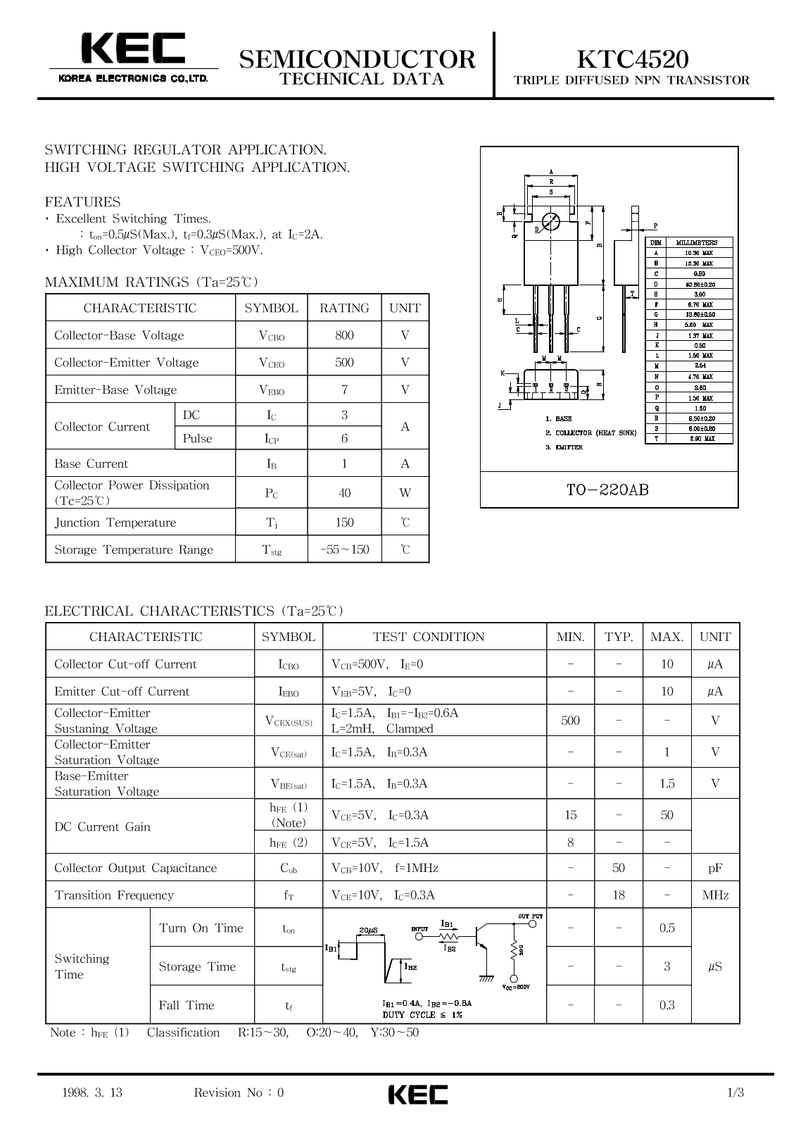 KEC KTC4520 Datasheet