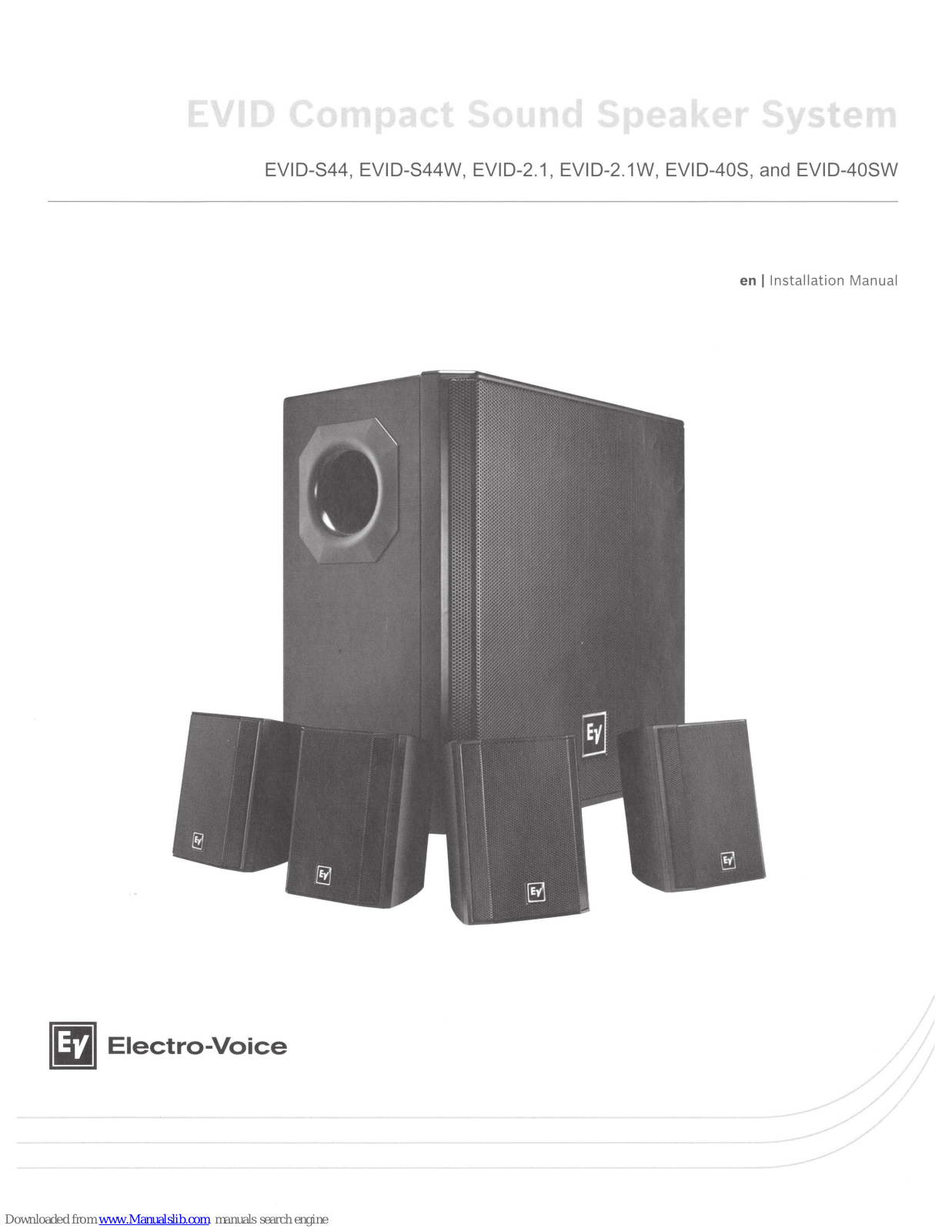 Electro-Voice EVID-844, EVID-844W, EVID-2.1W, EVID-408, EVID-408W Installation Manual - ManualMachine.com