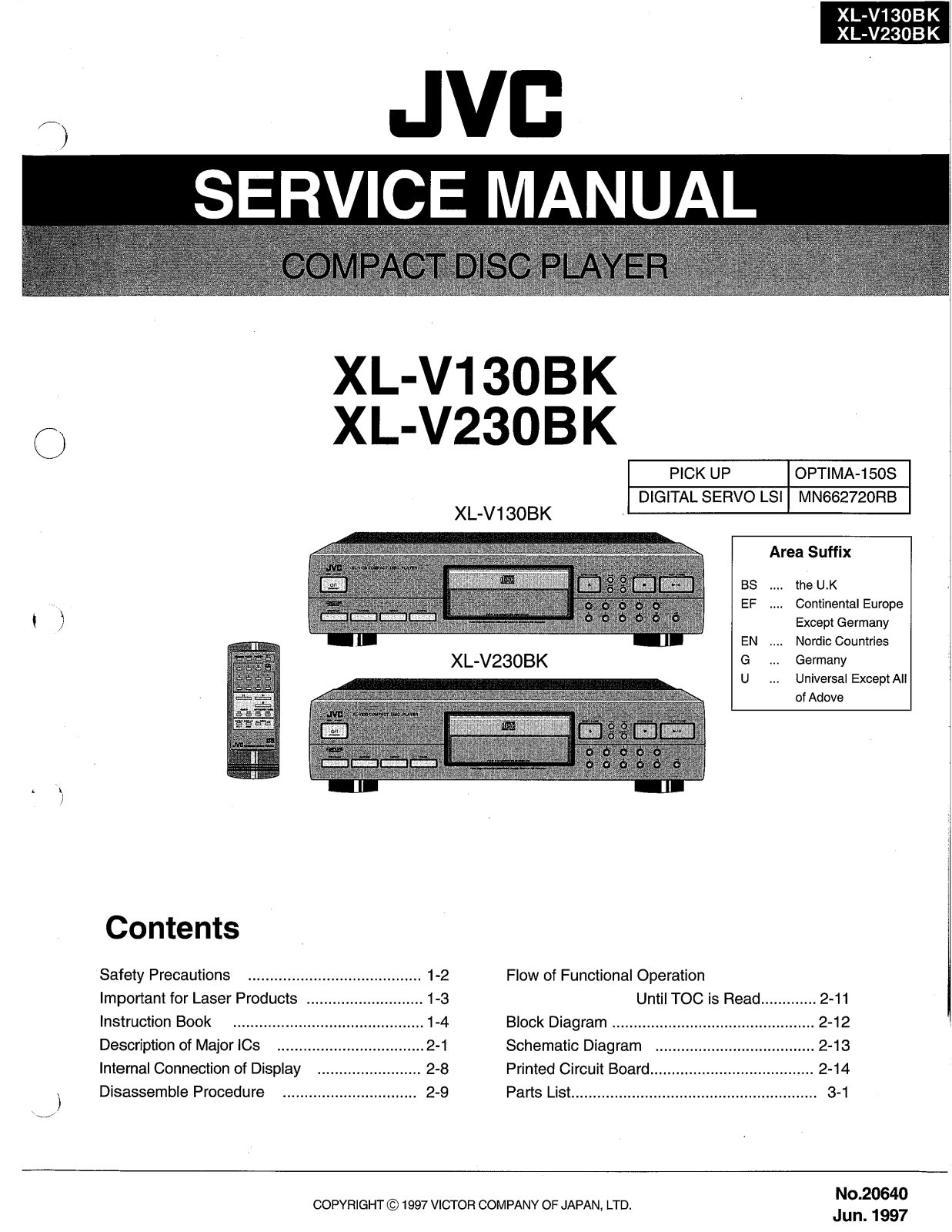 JVC XL-V130BK, XL-V230BK Service Manual