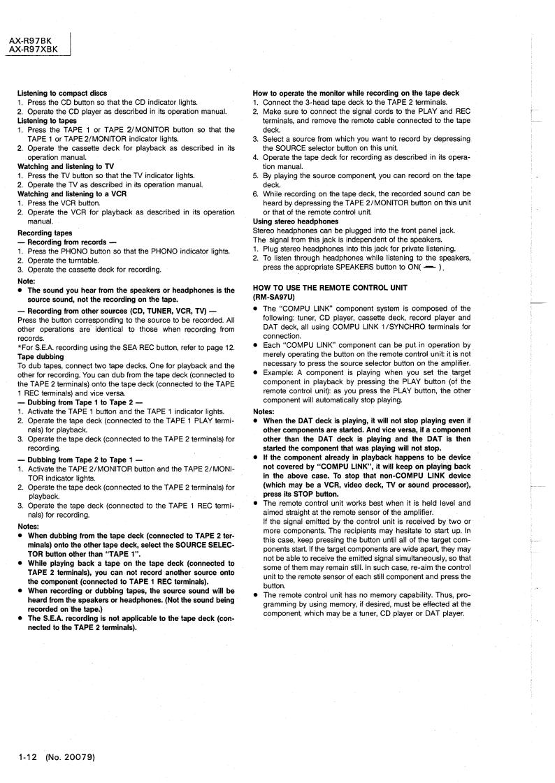 Jvc AX-R97BK Service Manual