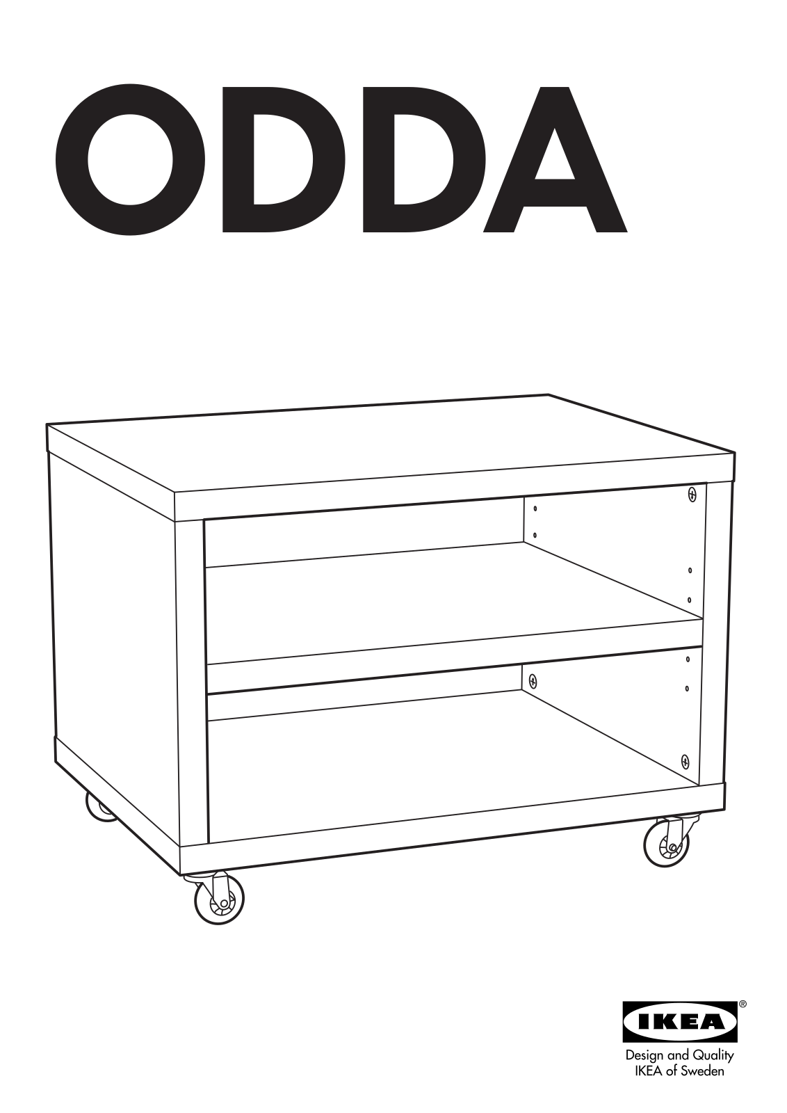IKEA ODDA BEDSIDE TABLE 24X17 Assembly Instruction