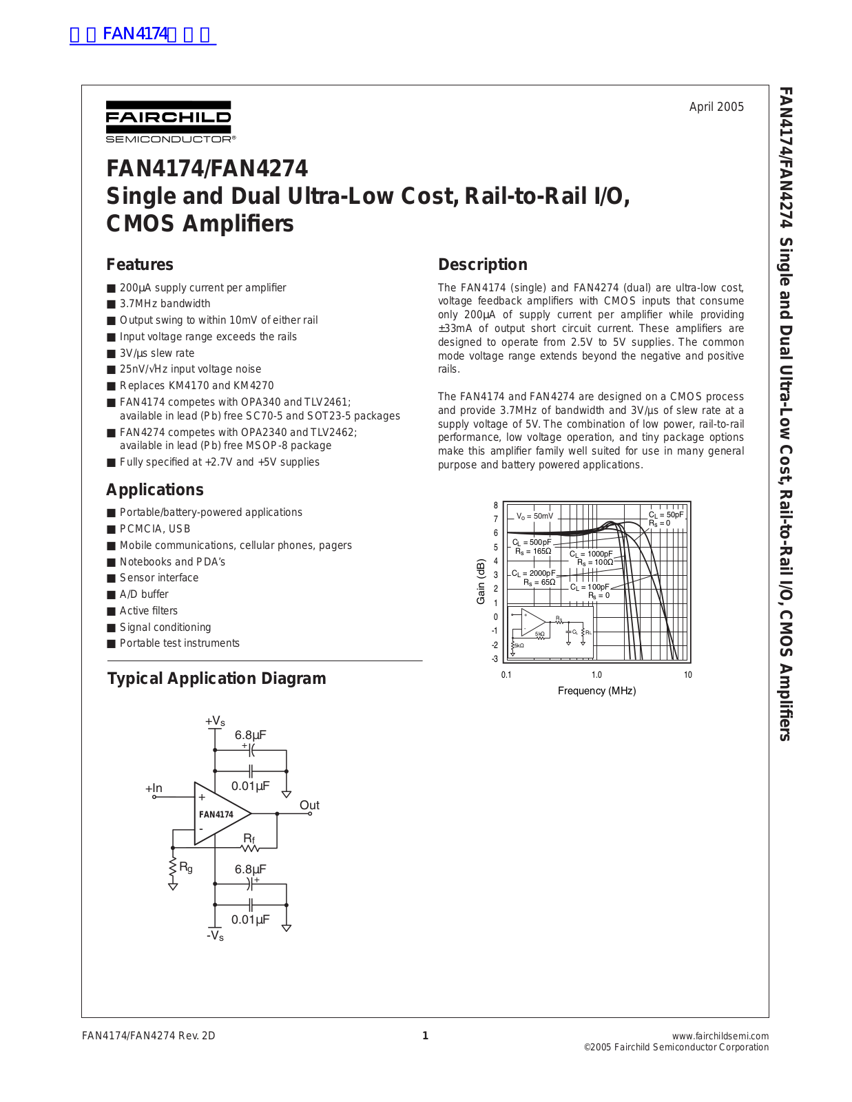 Fairchild FAN4174, FAN4274 service manual