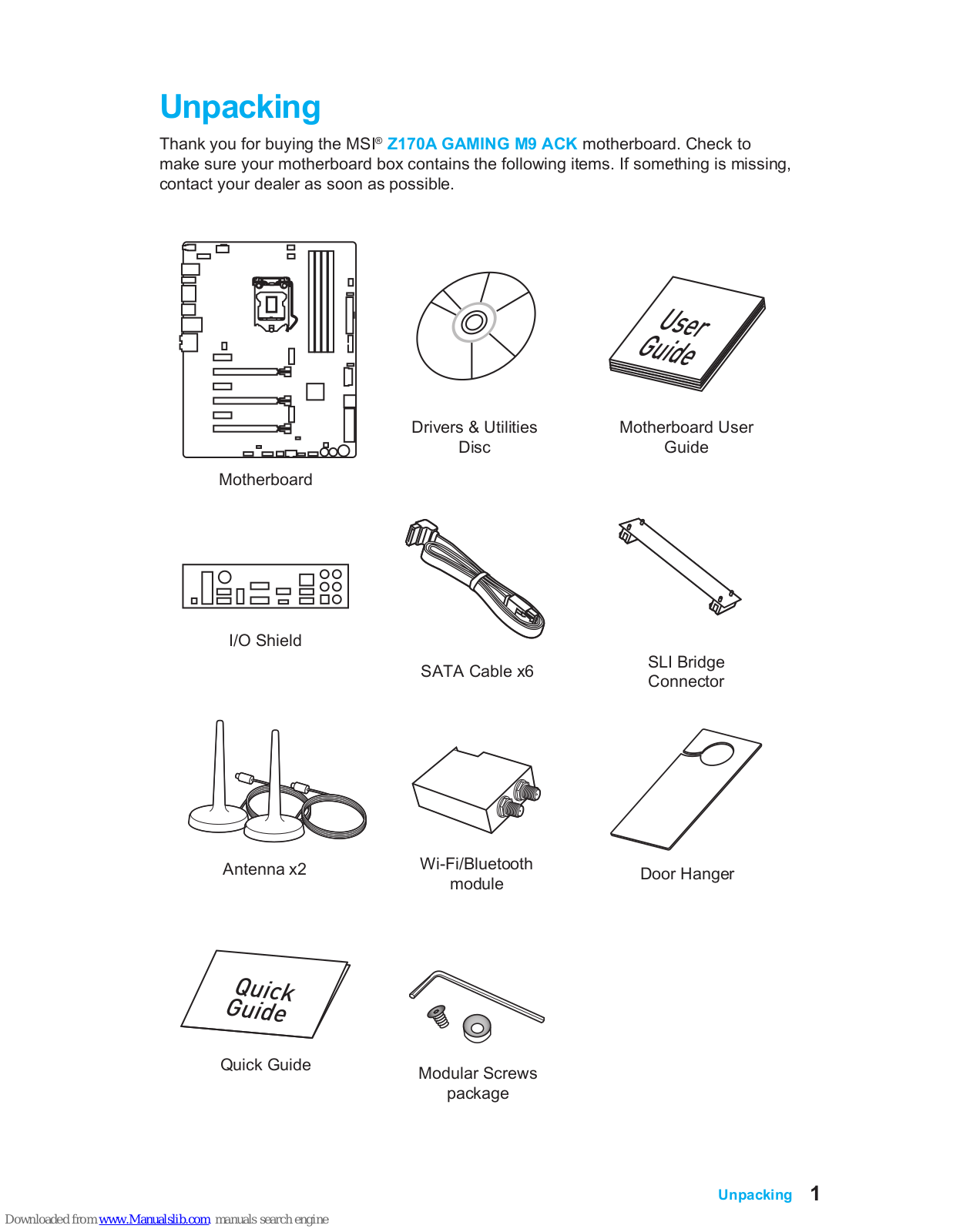 MSI z170a GAMING M9 ACK, Z170A GAMING M7 User Manual