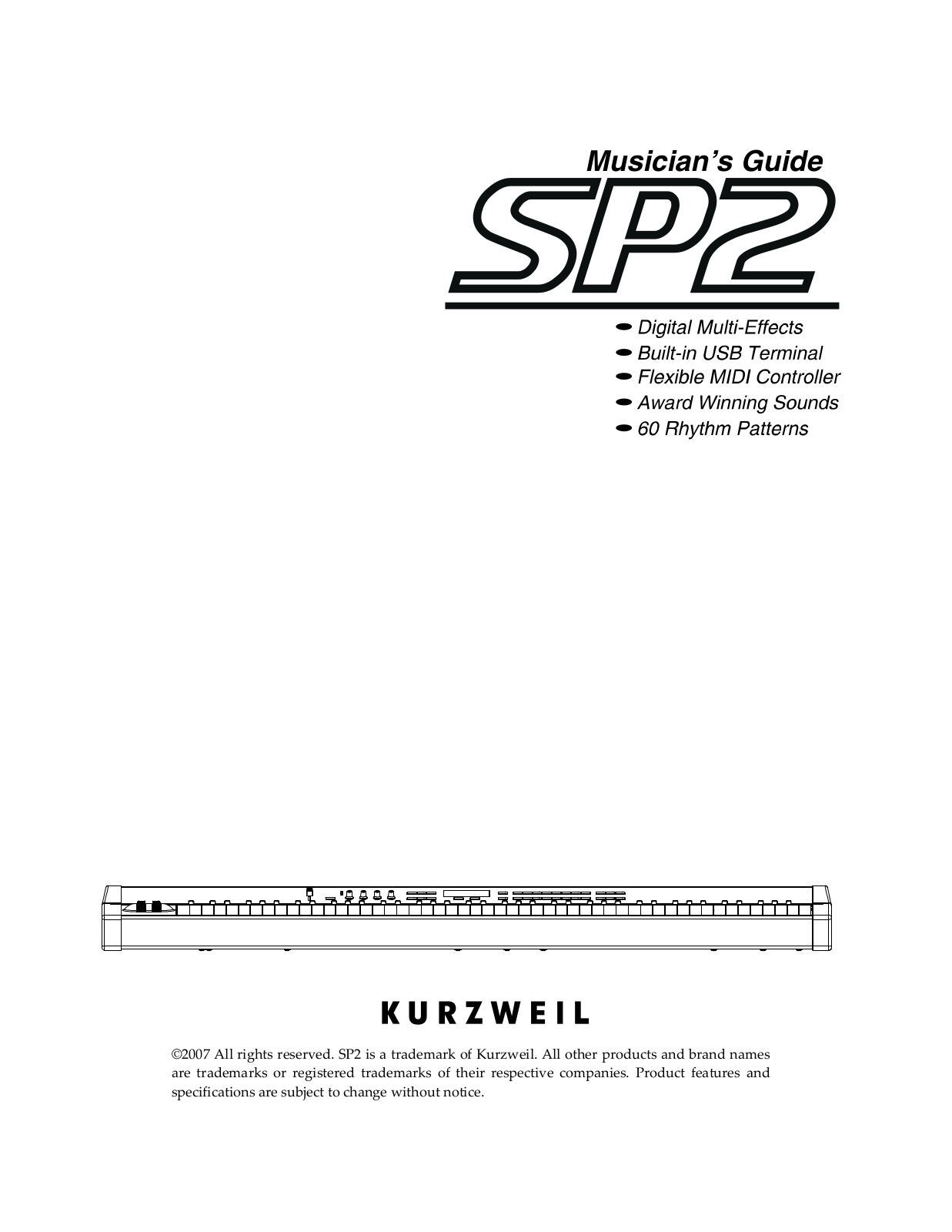 Kurzweil Music Systems SP2X, SP2 User Manual