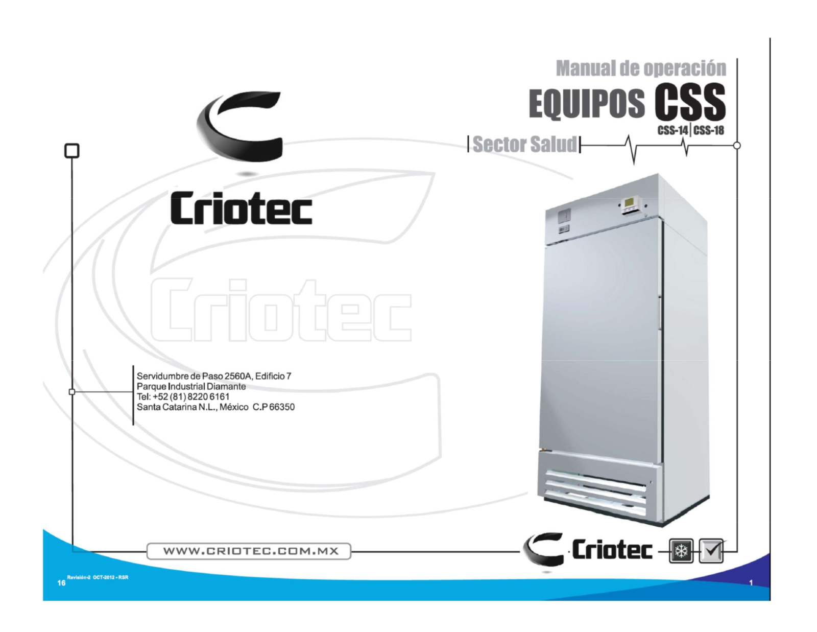 Criotec CSS-14, CSS-18 User Manual