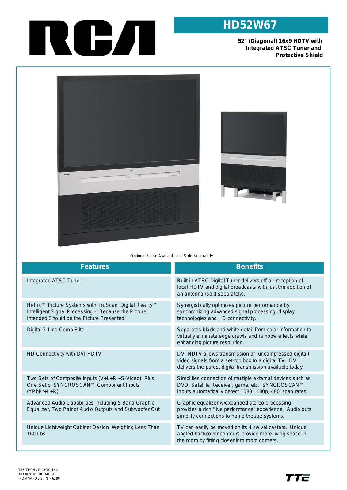 RCA hd52w67 User Manual