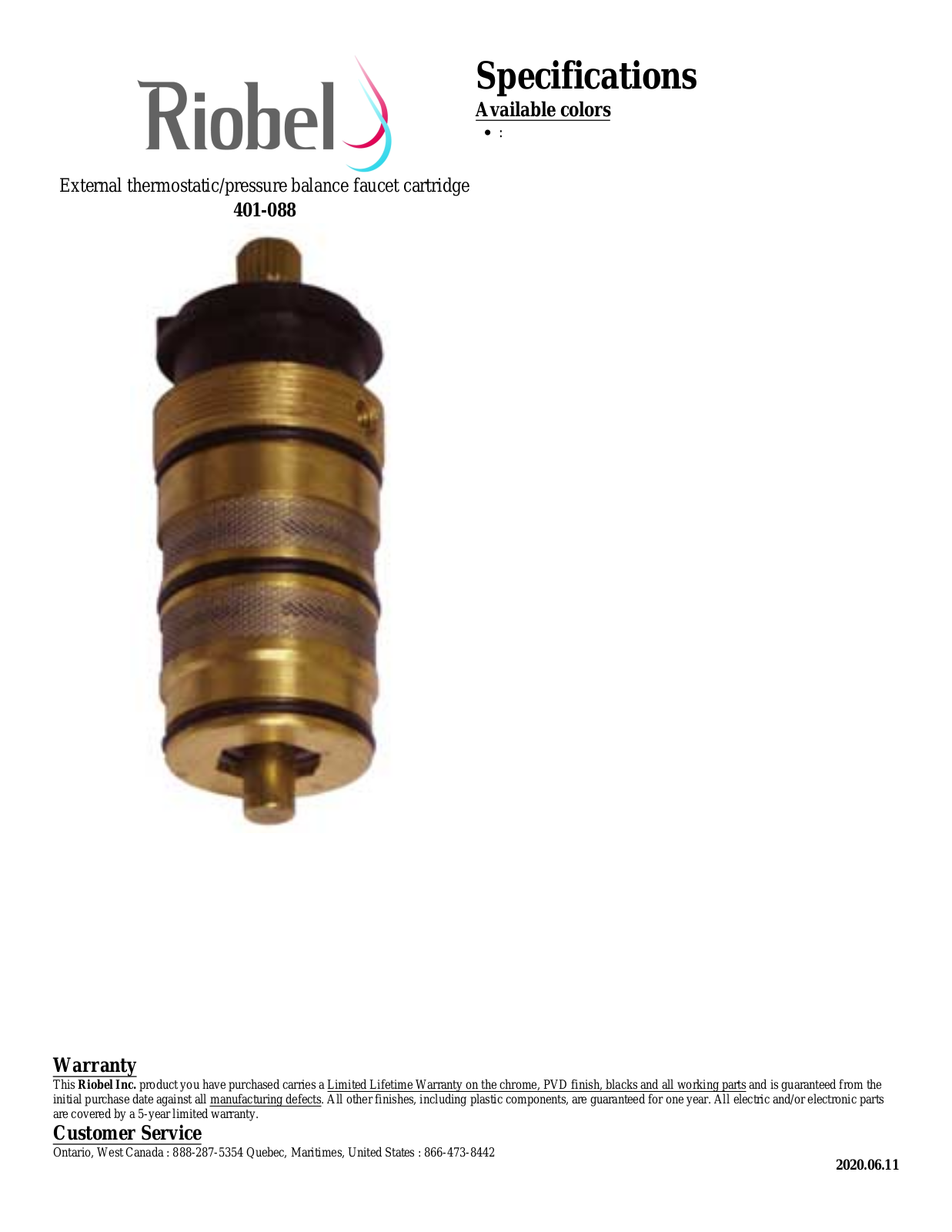Riobel 401088 Specifications - ManualMachine.com