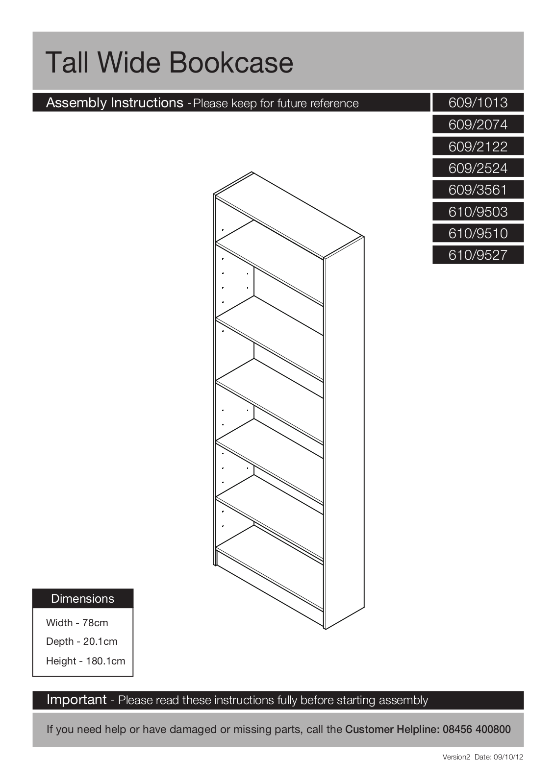 Argos 6109503 ASSEMBLY INSTRUCTIONS