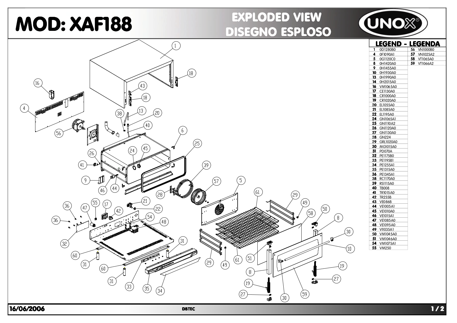 Cadco XAF-188 Parts List