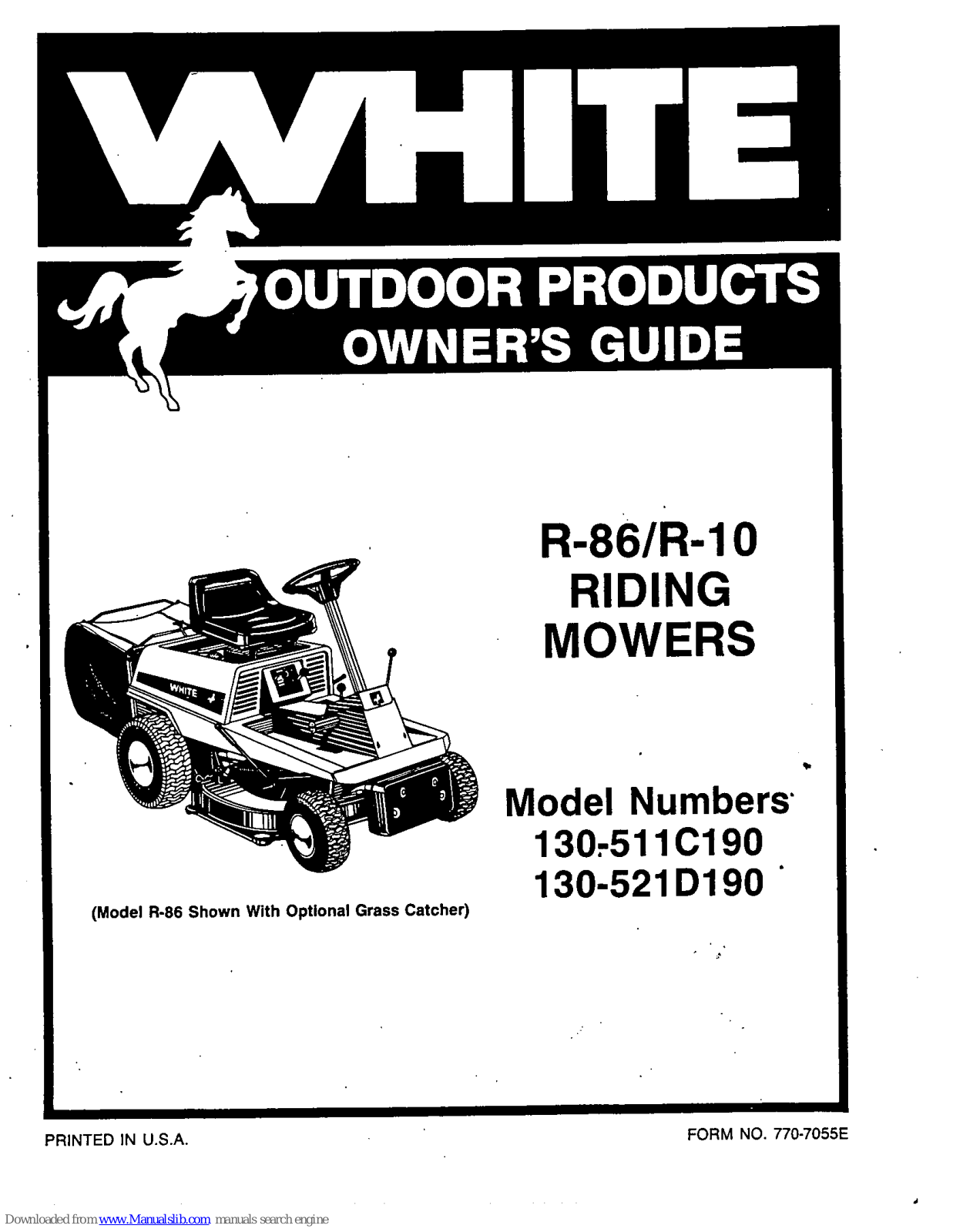 White Outdoor 130-511C190, 130-521D190 Owner's Manual