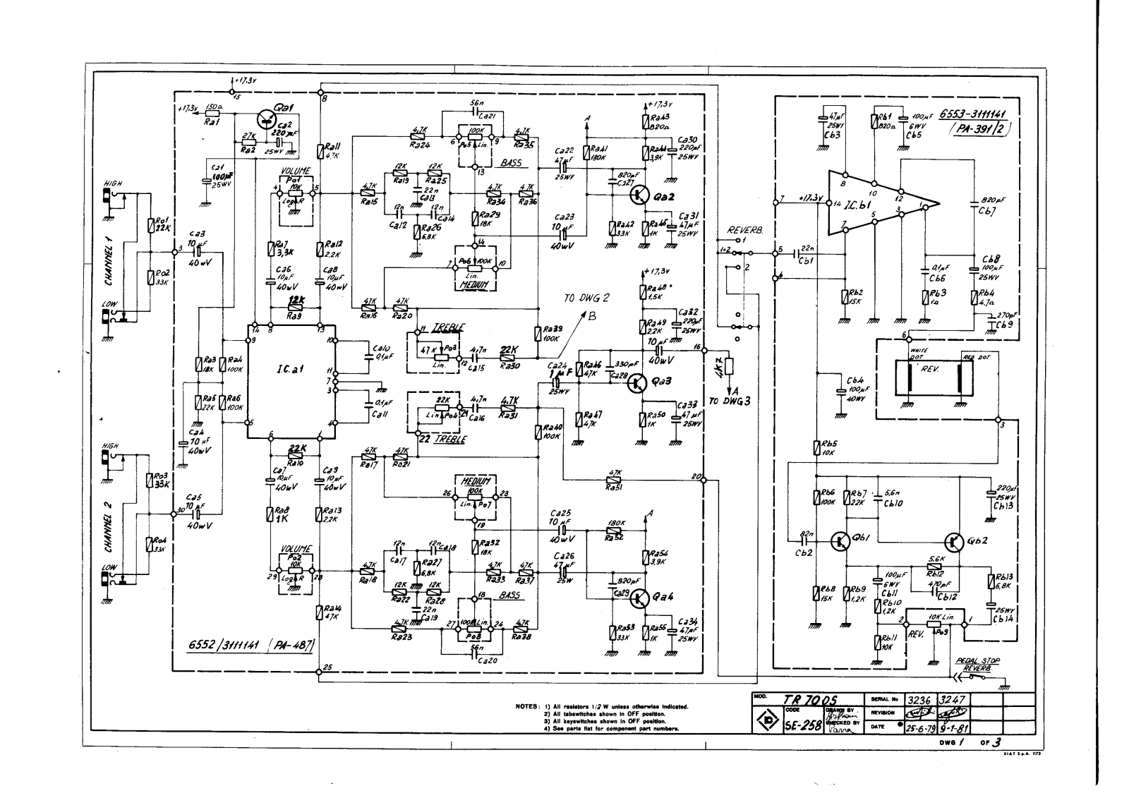 FARFISA 70 OS SCHEMATIC