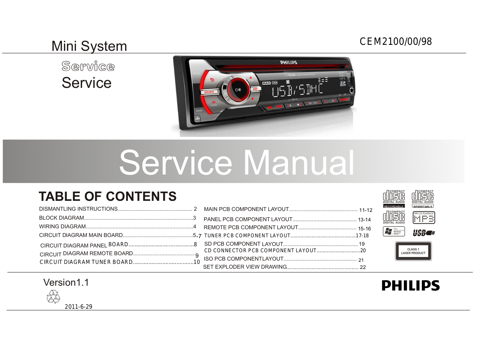 Philips CEM-2100-X, CEM-2100 Service Manual