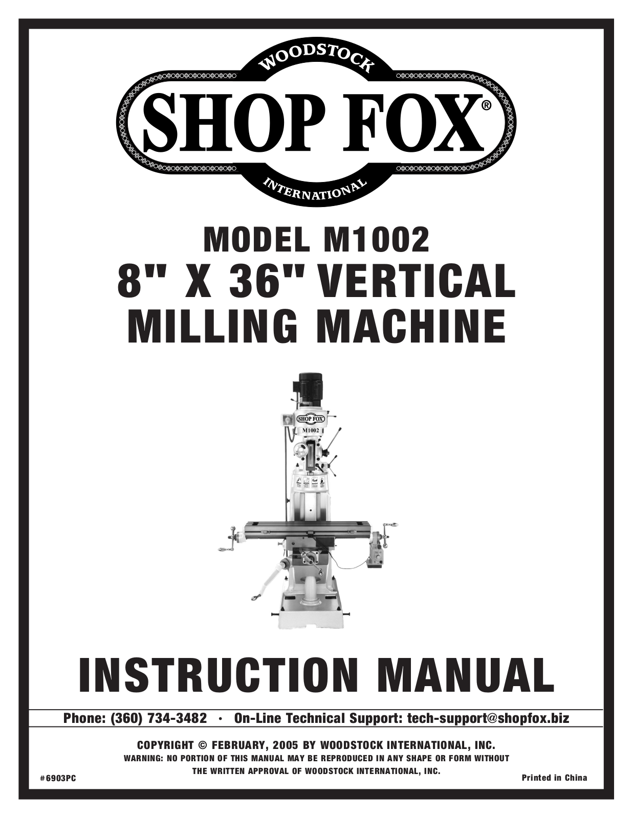 Shop fox M1002 User Manual