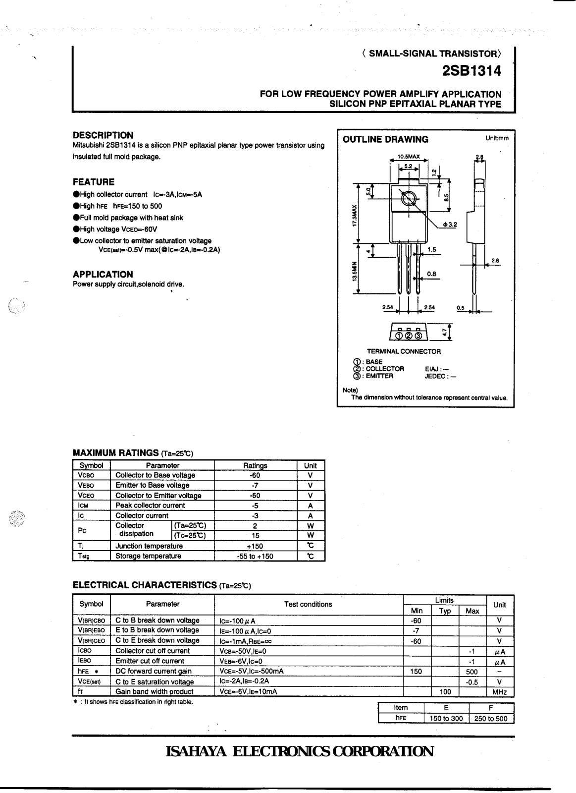 Datasheet 2sb1314 Datasheet - ManualMachine.com