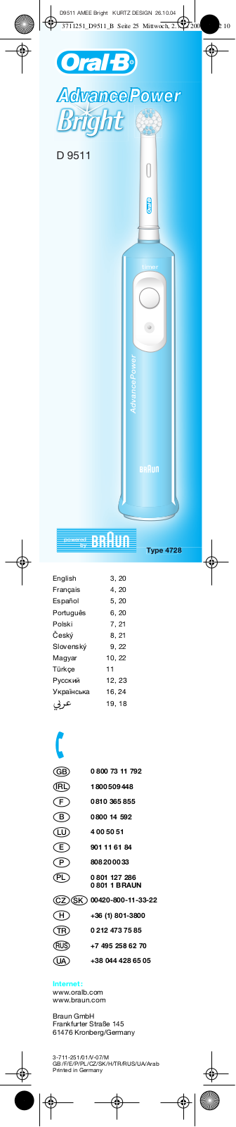 BRAUN D9511 User Manual