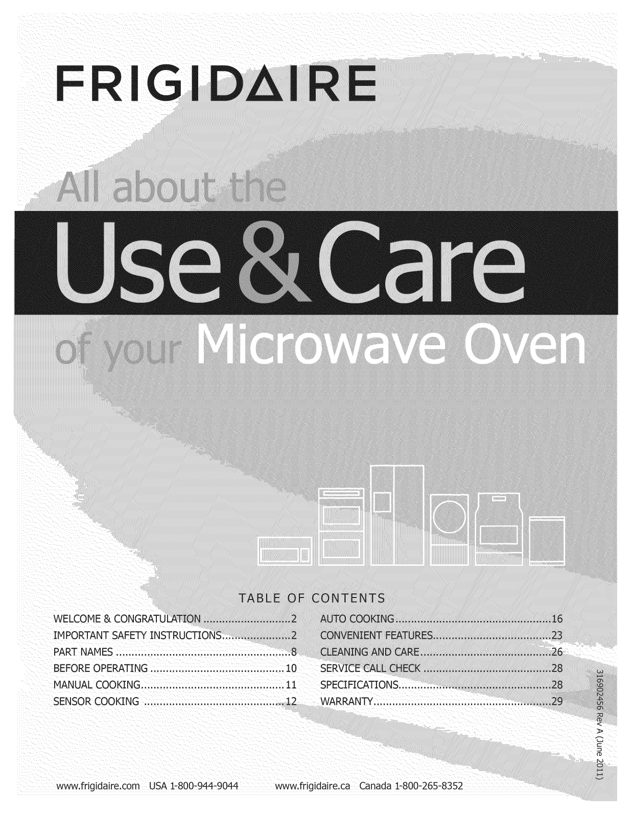 Frigidaire FGMV205KWA, FGMV205KFA, FGMV205KBA Owner’s Manual