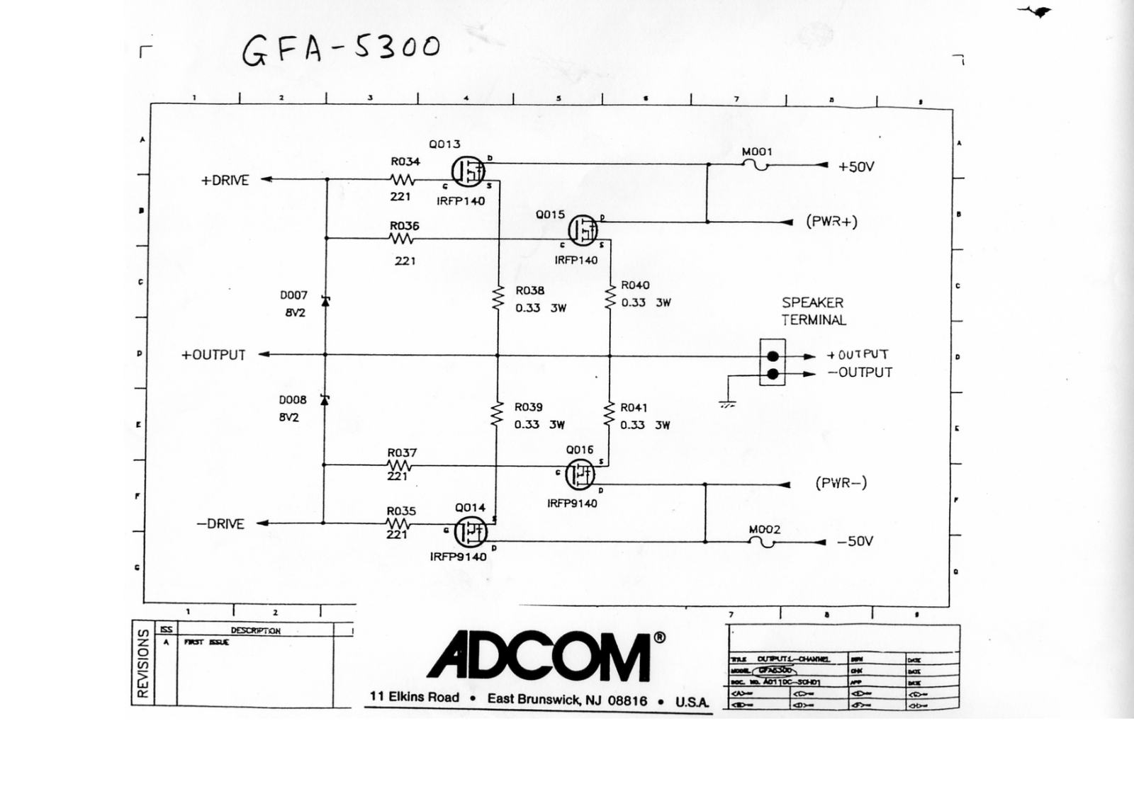 Adcom GFA-5300 Schematic