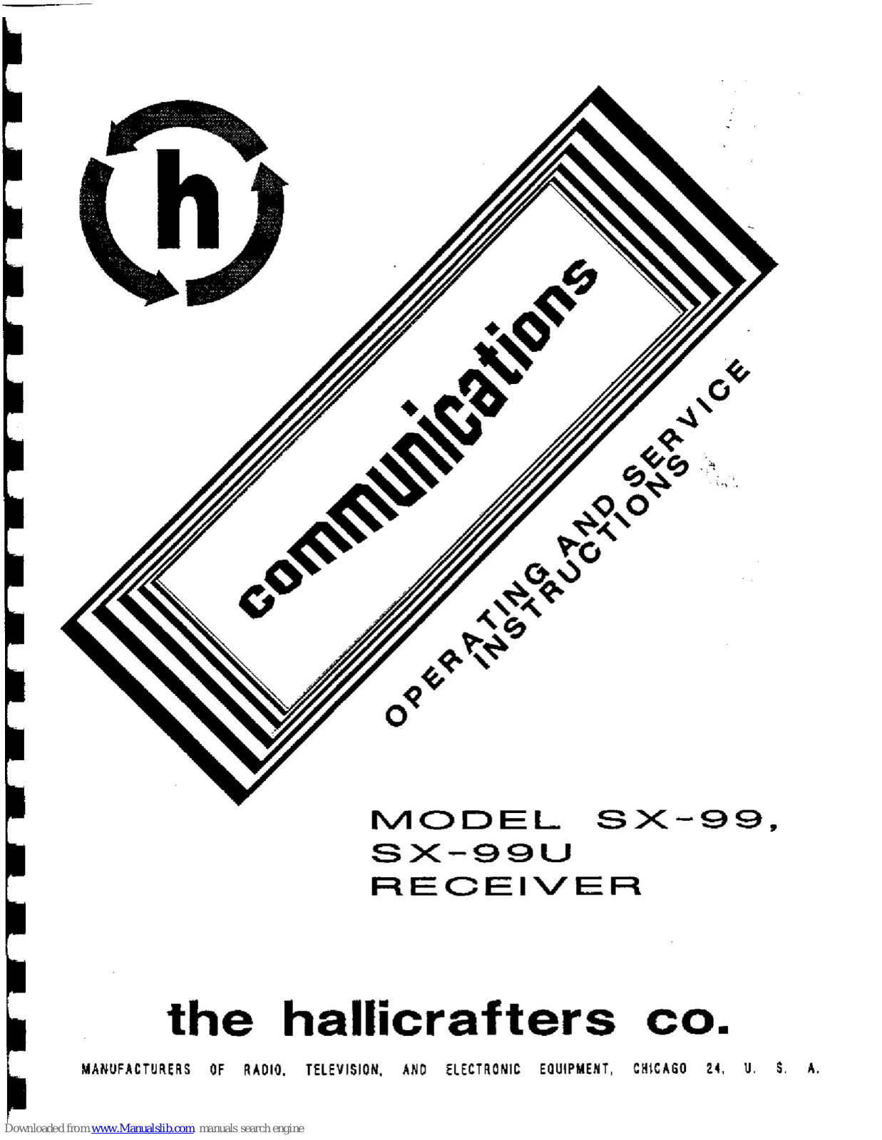 Hallicrafters SX-99, SX-99U Operating And Service Instructions