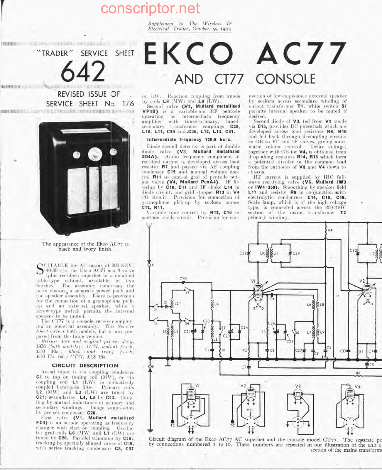 EKCO AC77 Service manual