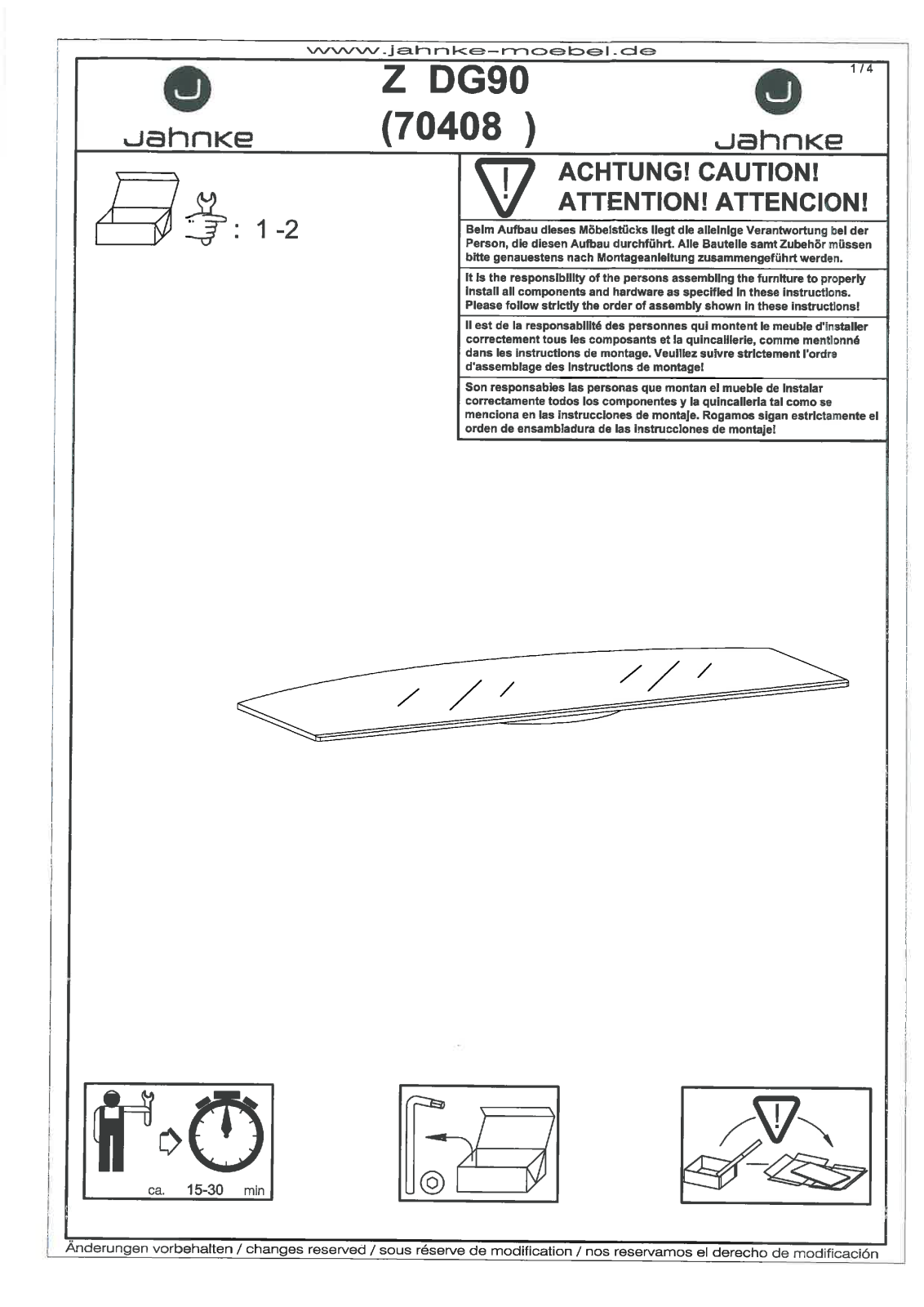 Jahnke TV-Board Assembly instructions