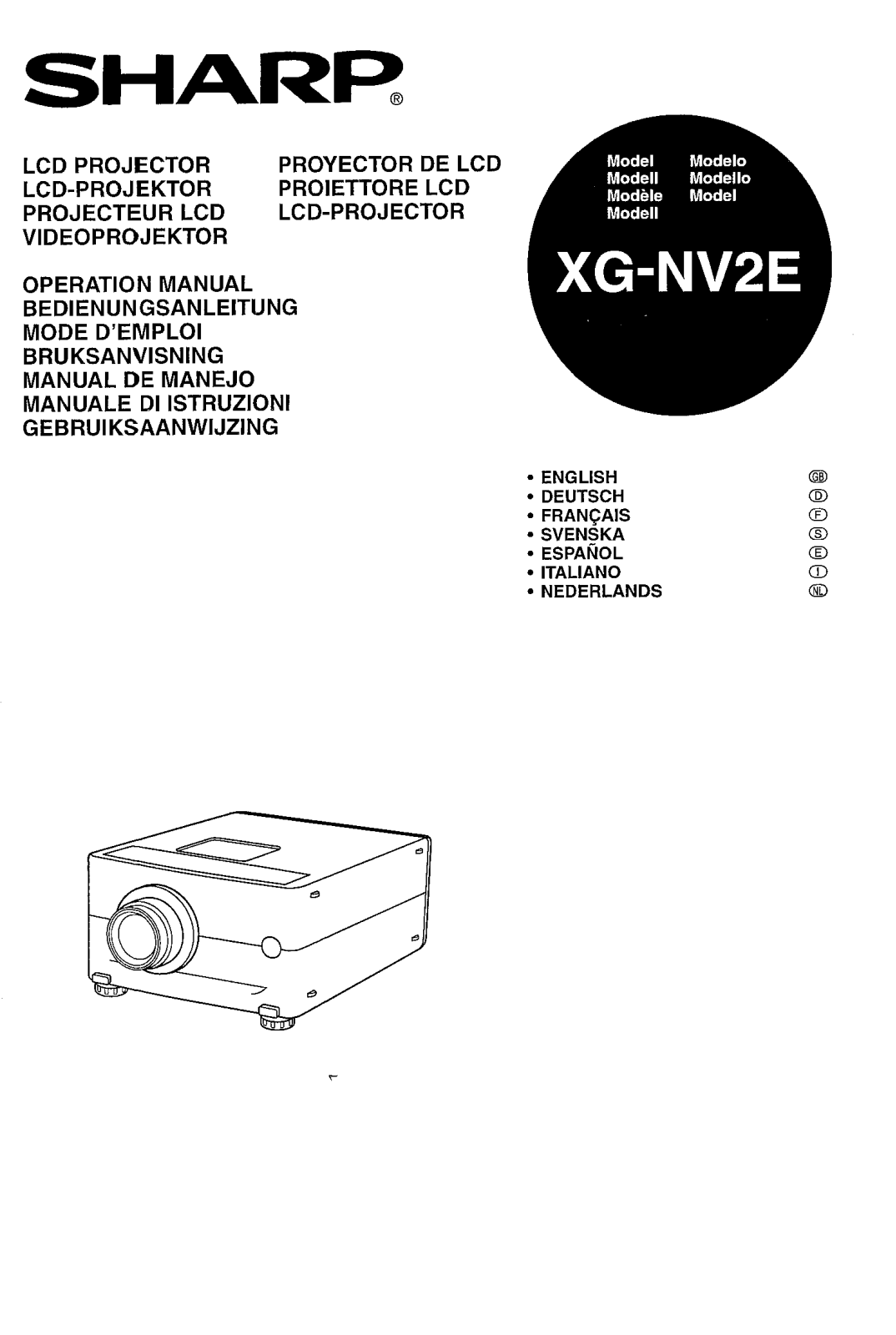 Sharp XG-NV2E User Manual