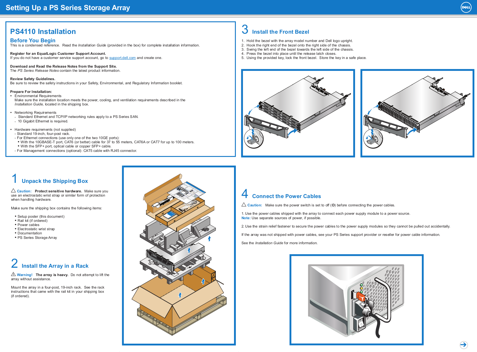 Dell PS Series, PS4110 Installation Manual